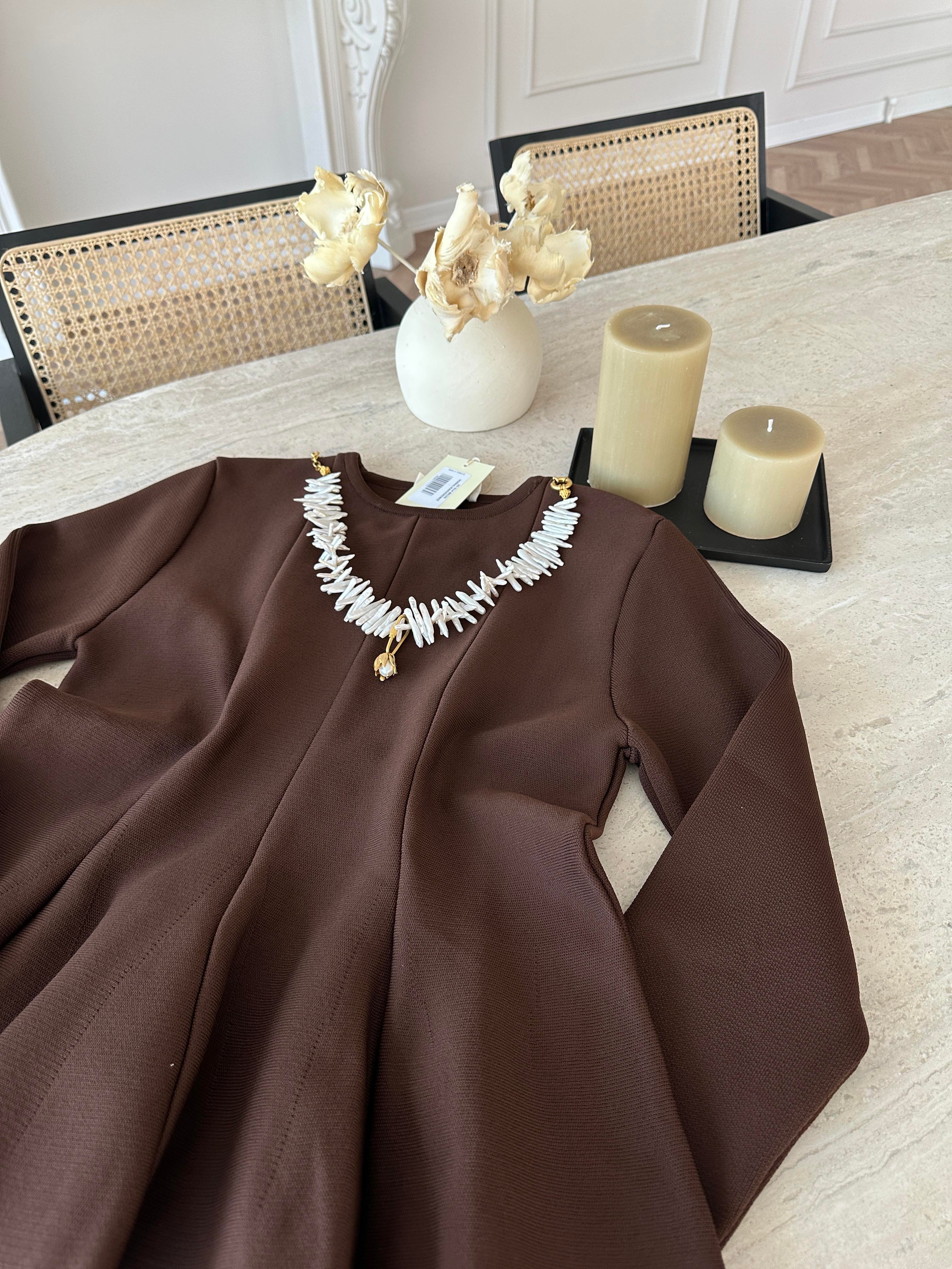 Tate Çelik Örme Kazak Kahve