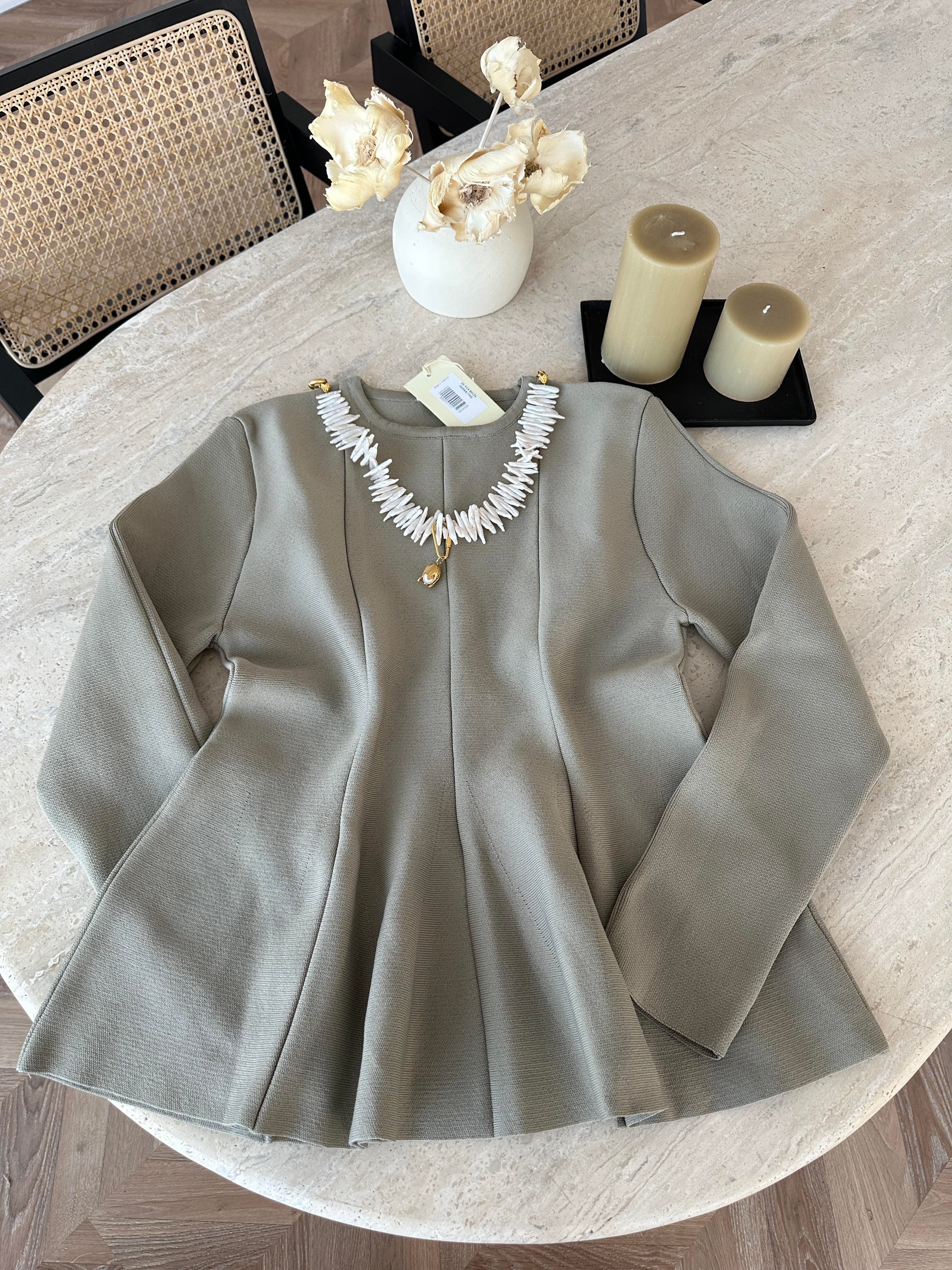 Tate Çelik Örme Kazak Vizon