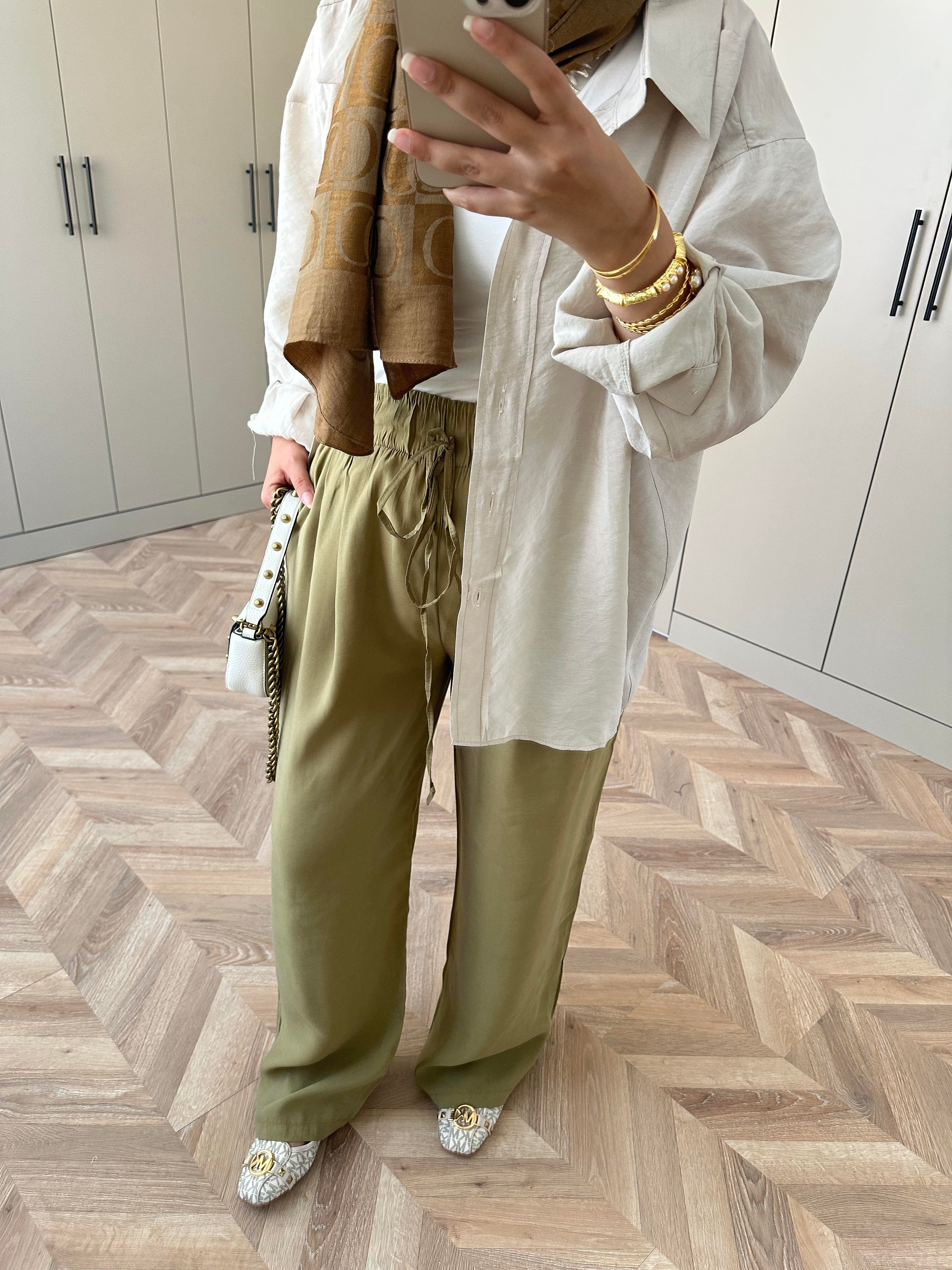 Keten Pantolon Çağla Yeşili