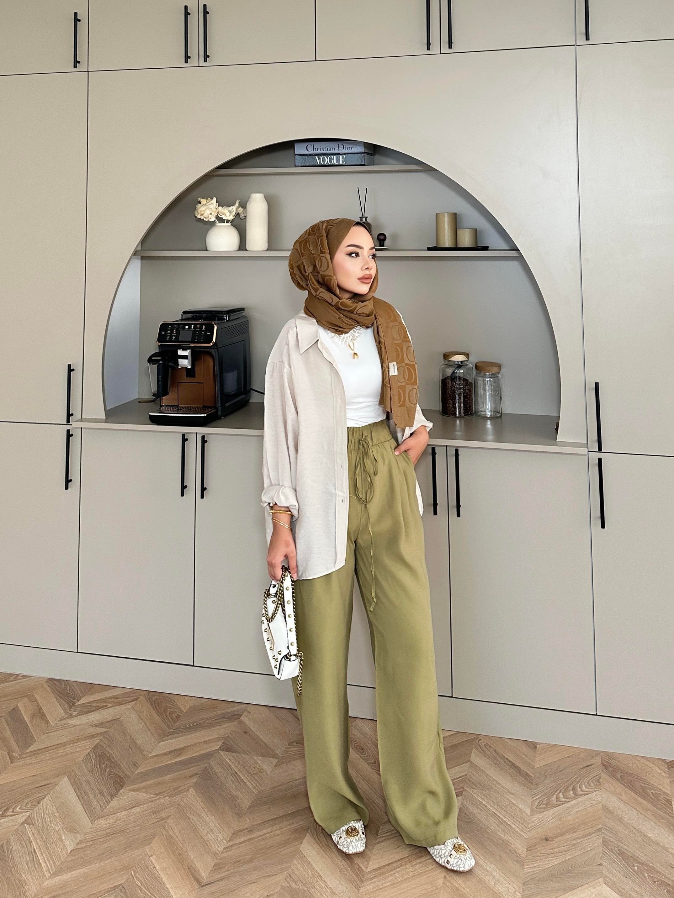 Keten Pantolon Çağla Yeşili