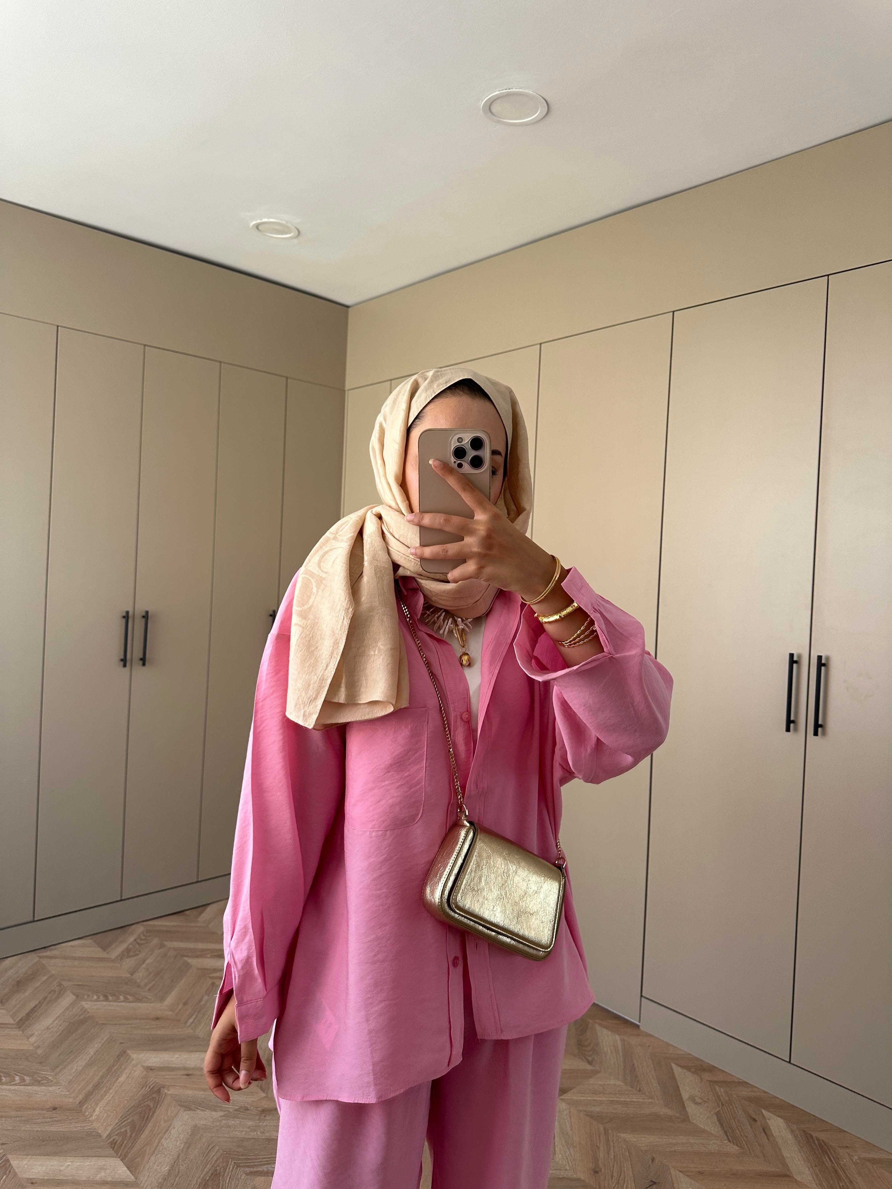 Keten Pantolon Pembe