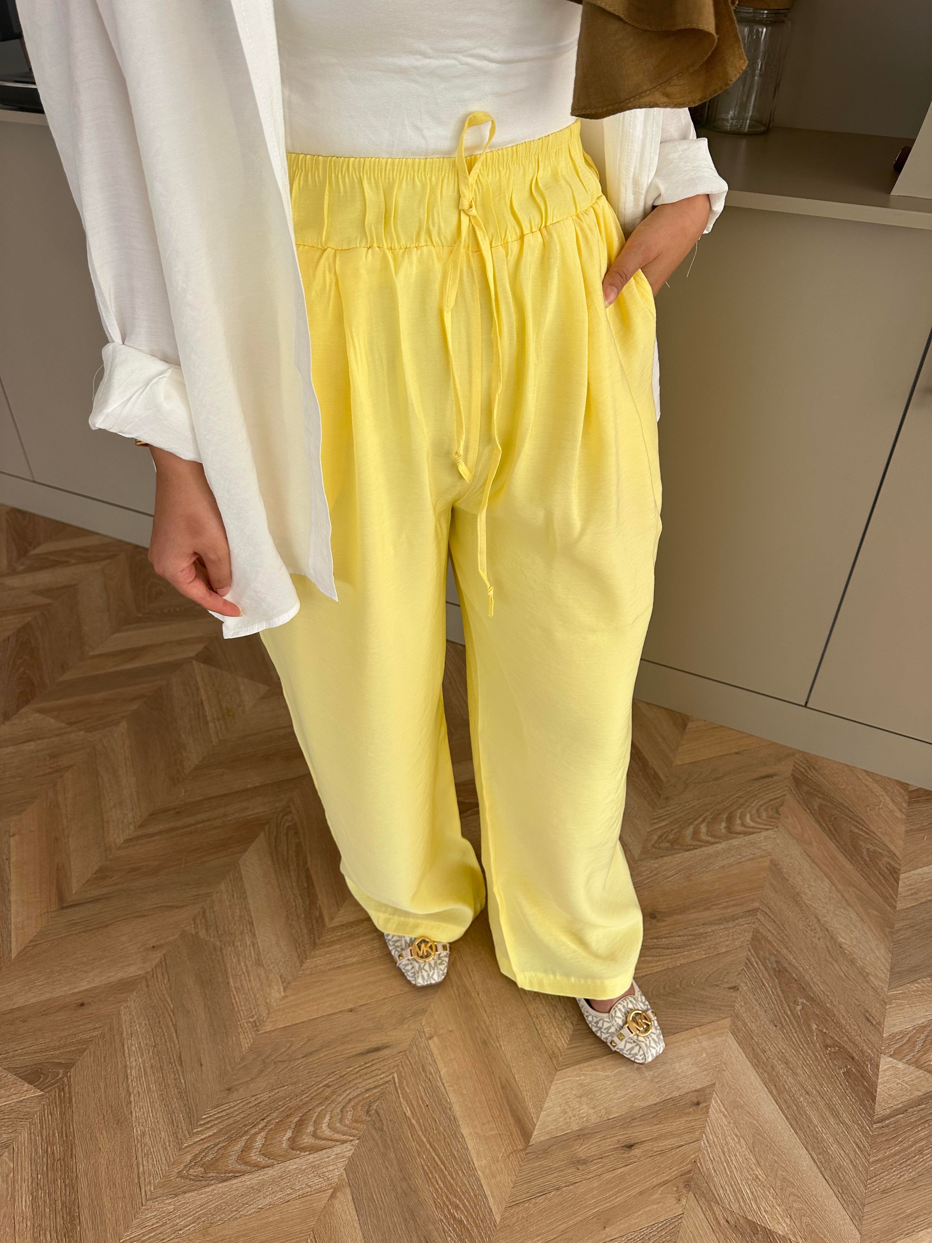 Keten Pantolon Sarı