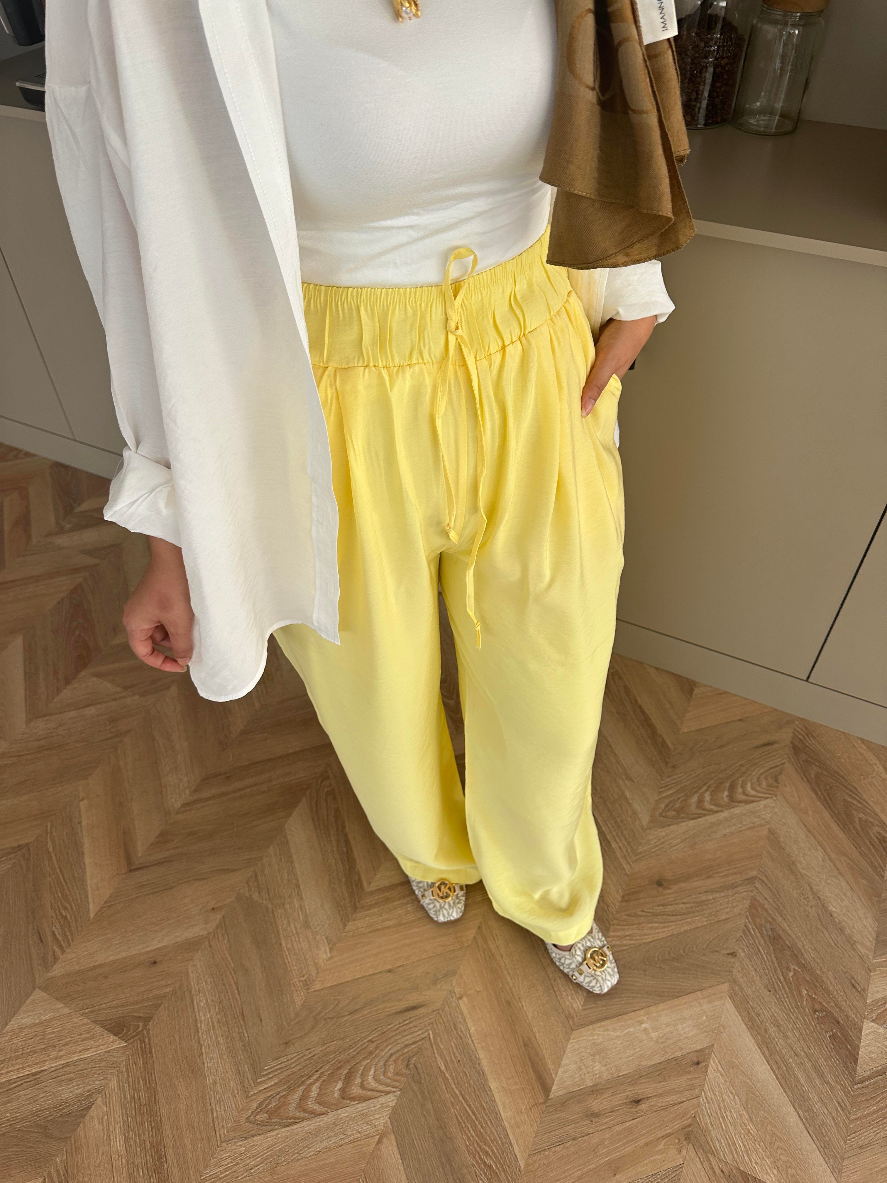 Keten Pantolon Sarı