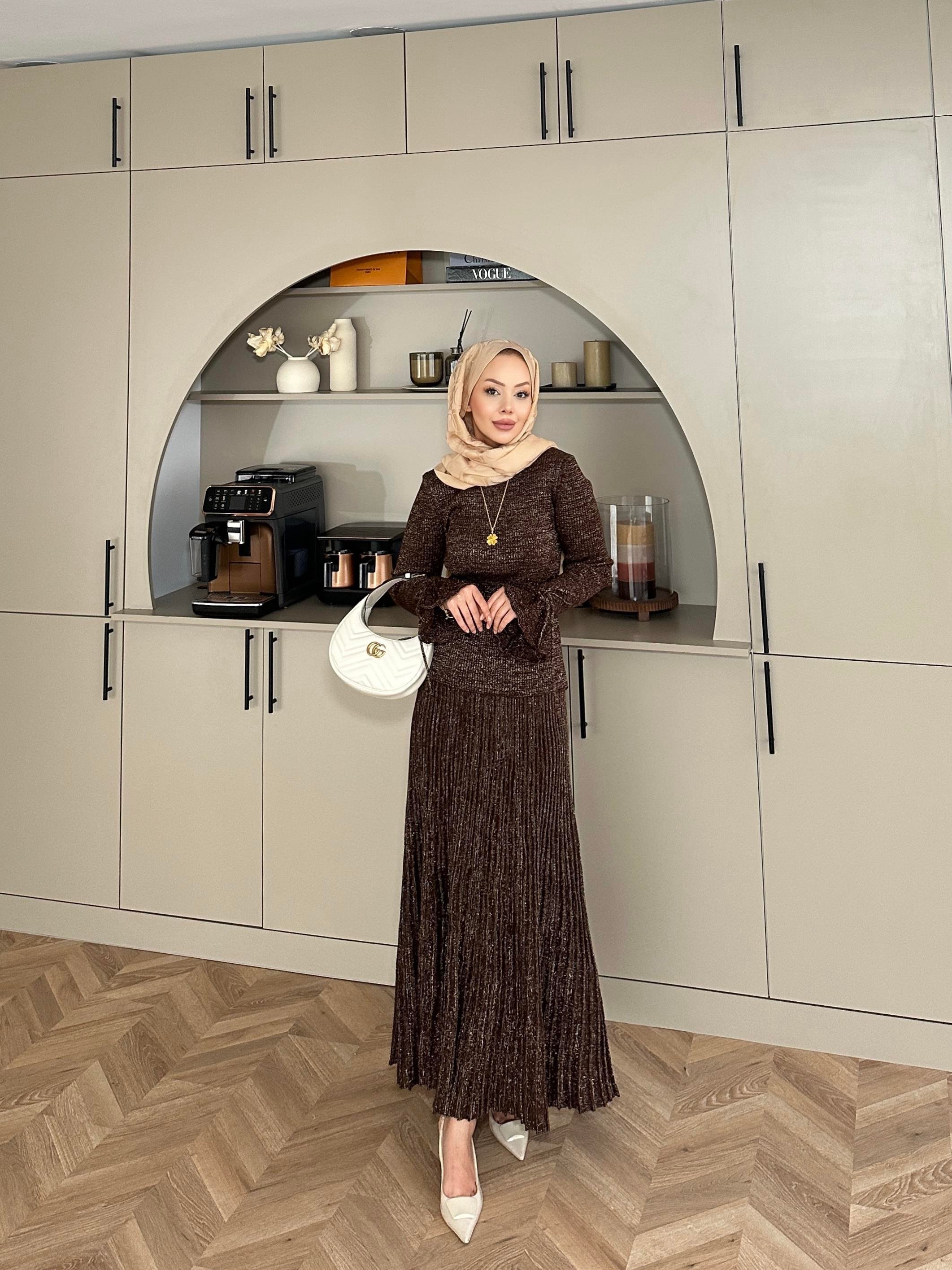 Tina Simli Etekli Takım Acı Kahve