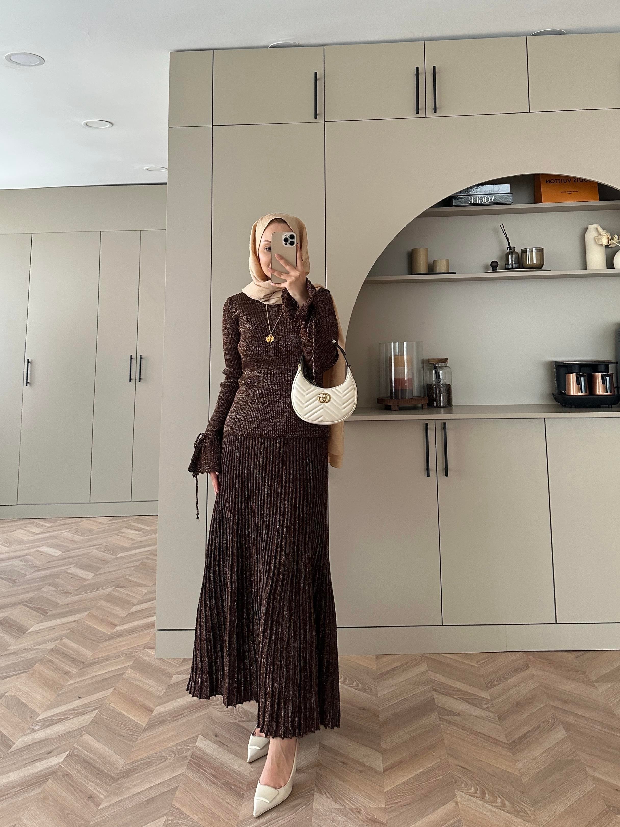 Tina Simli Etekli Takım Acı Kahve