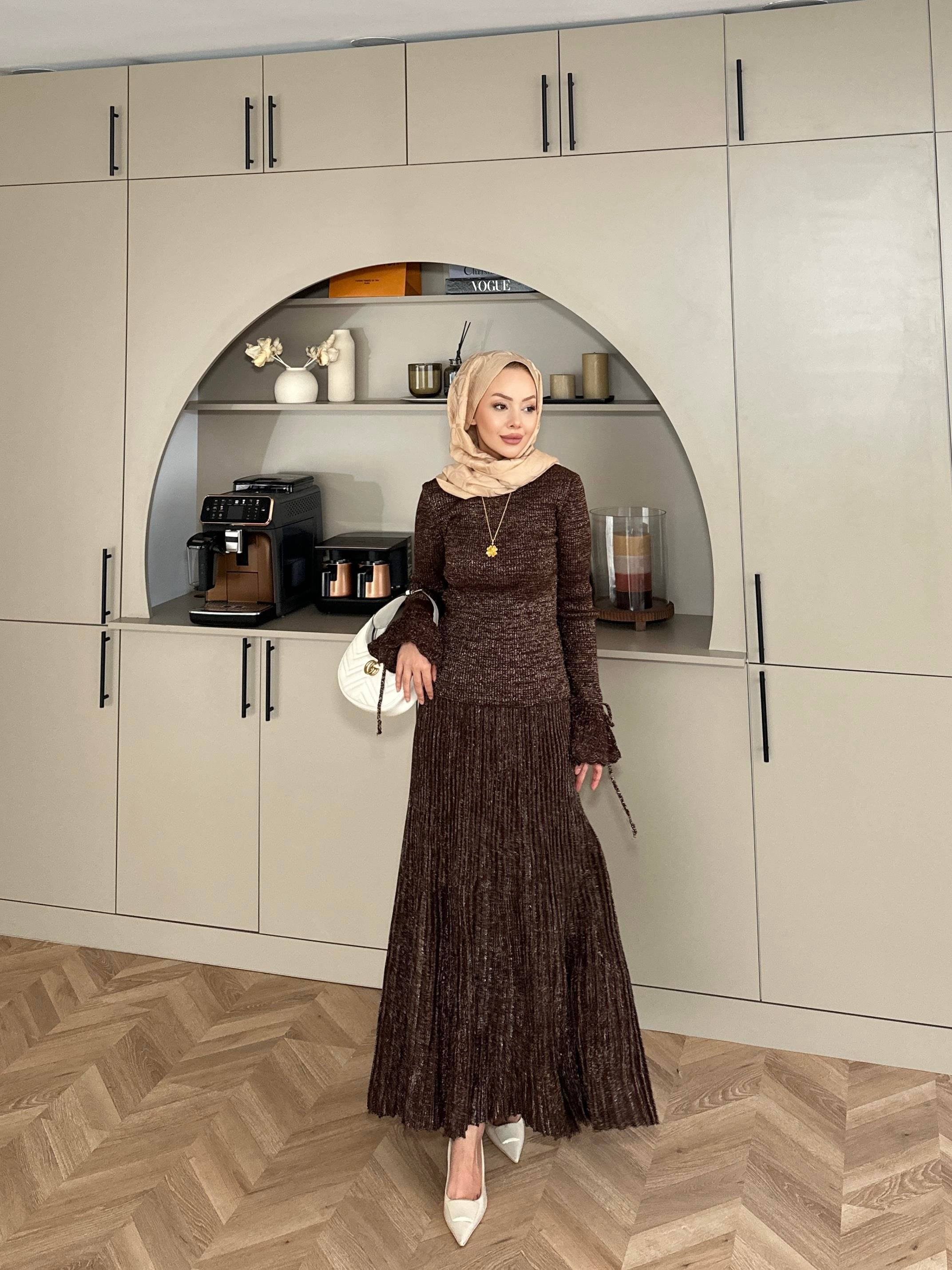 Tina Simli Etekli Takım Acı Kahve