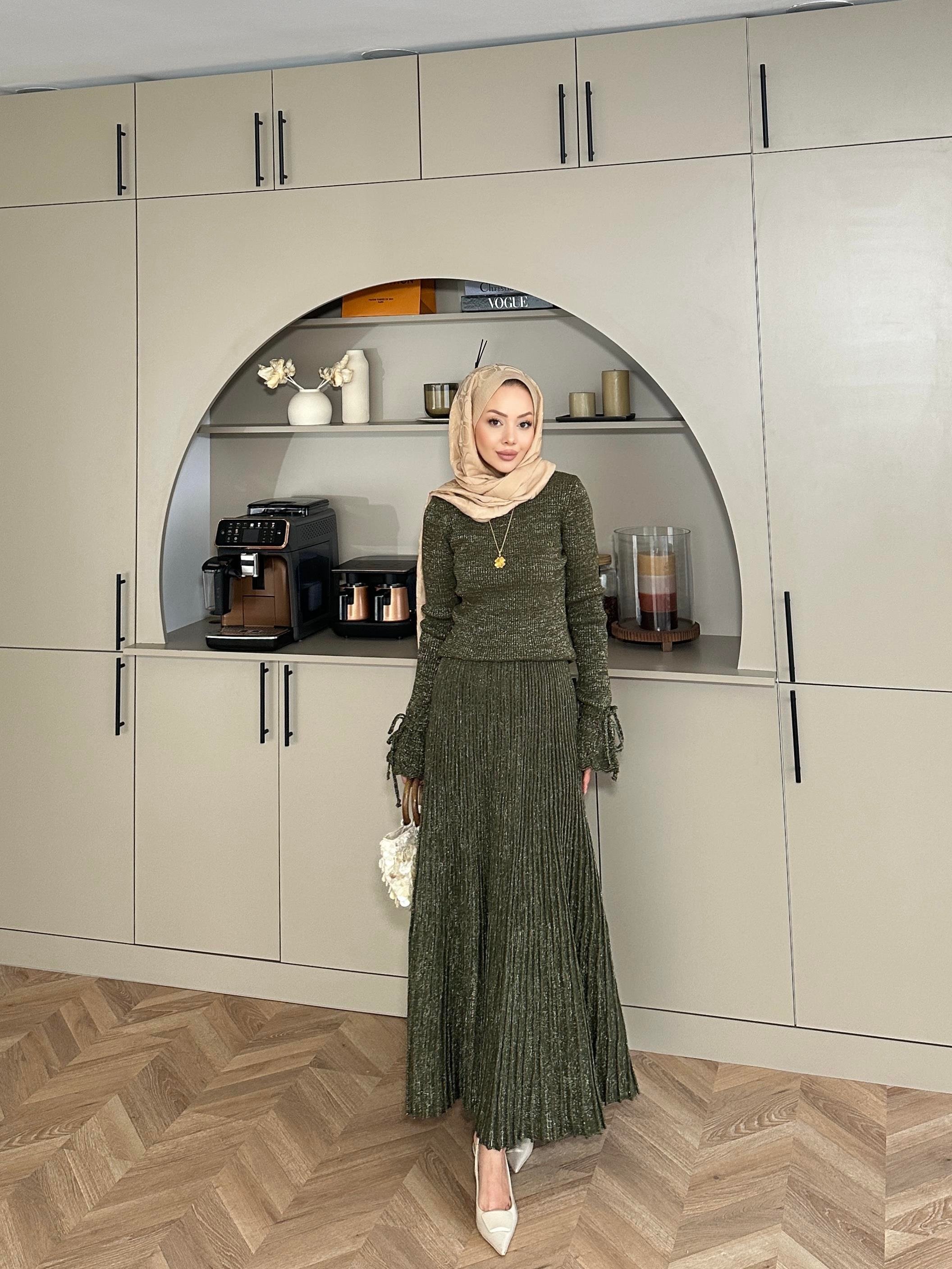 Tina Simli Etekli Takım Haki