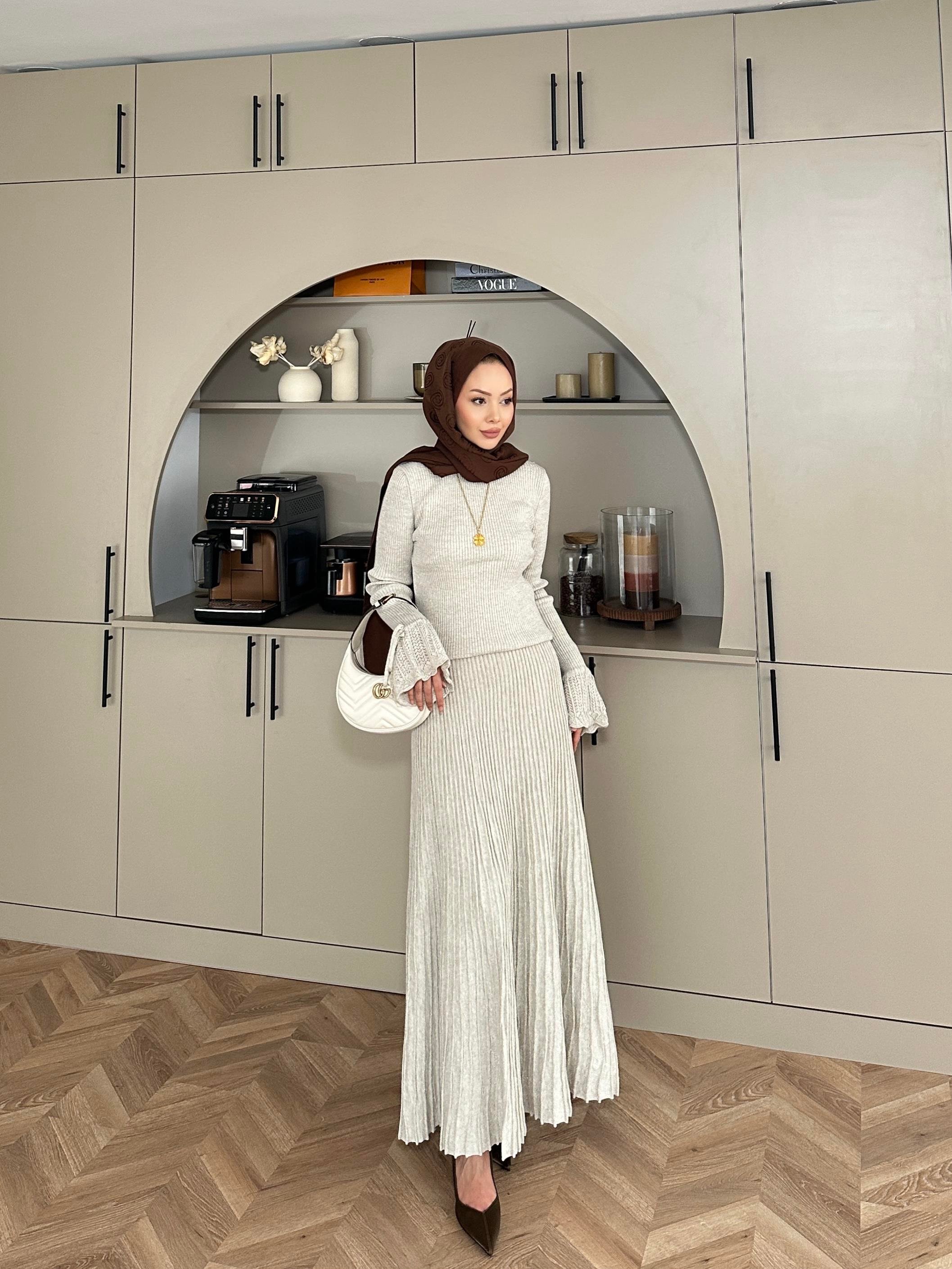 Tina Simli Etekli Takım Krem