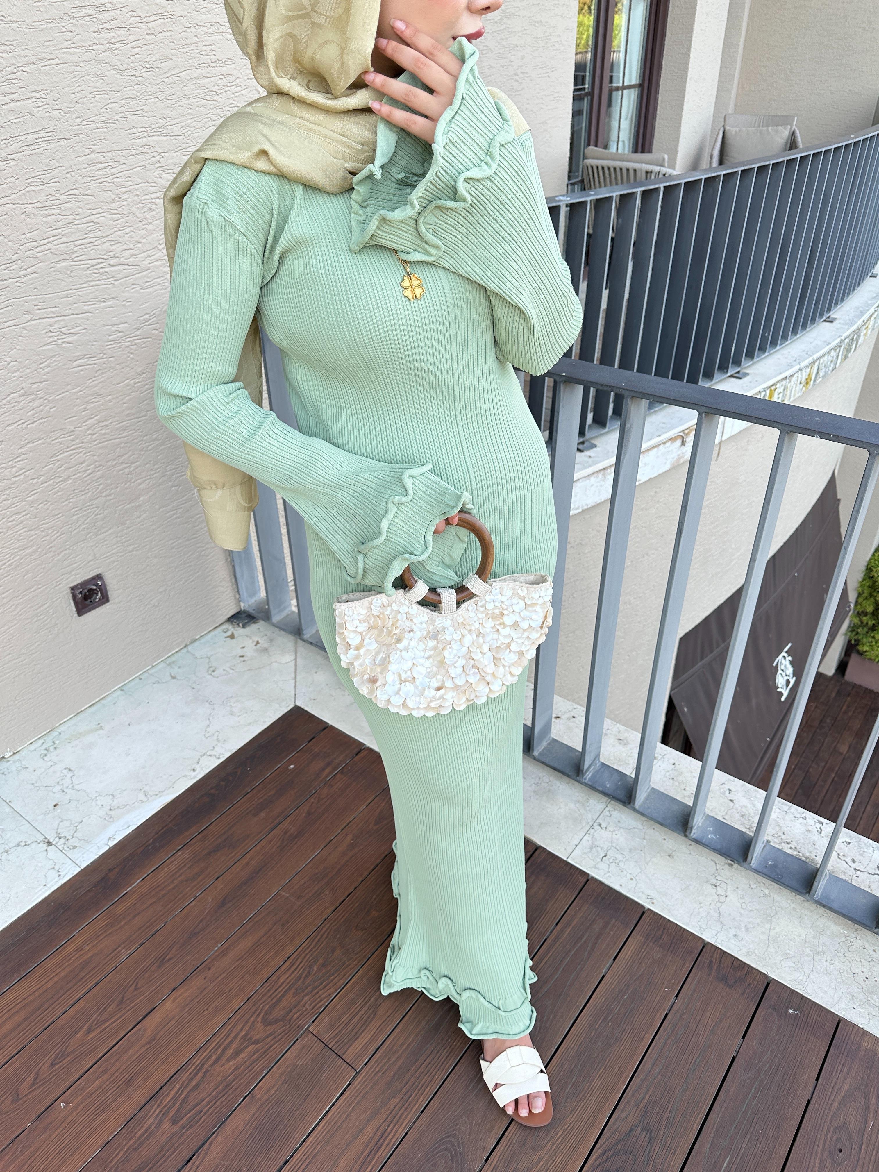 Vanora Triko Elbise Çağla