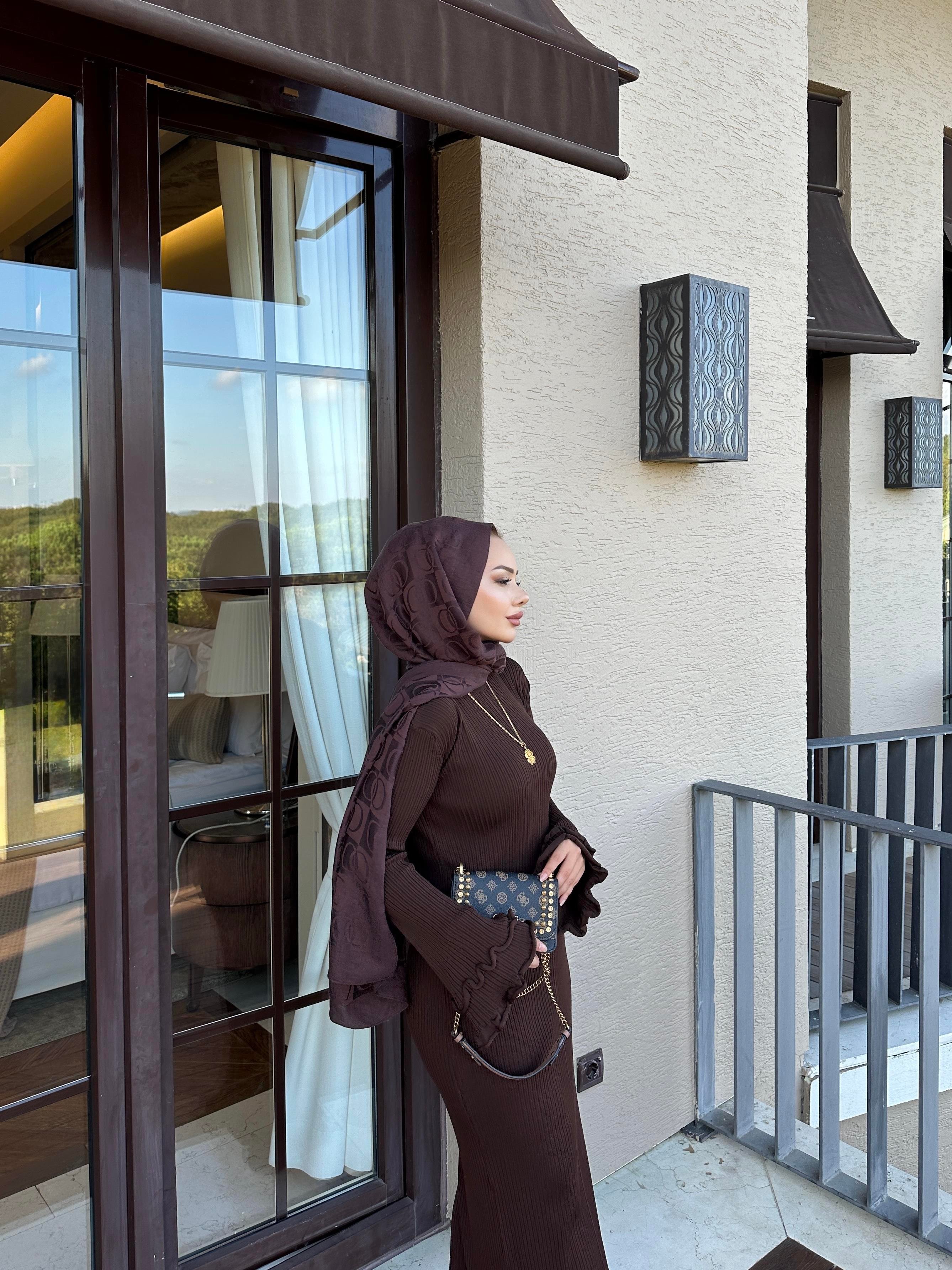 Vanora Triko Elbise Kahve