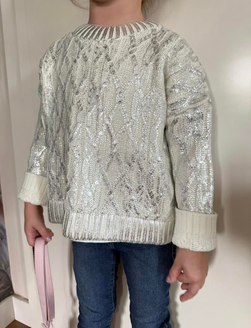 Varaklı Çocuk Kazak Ekru 