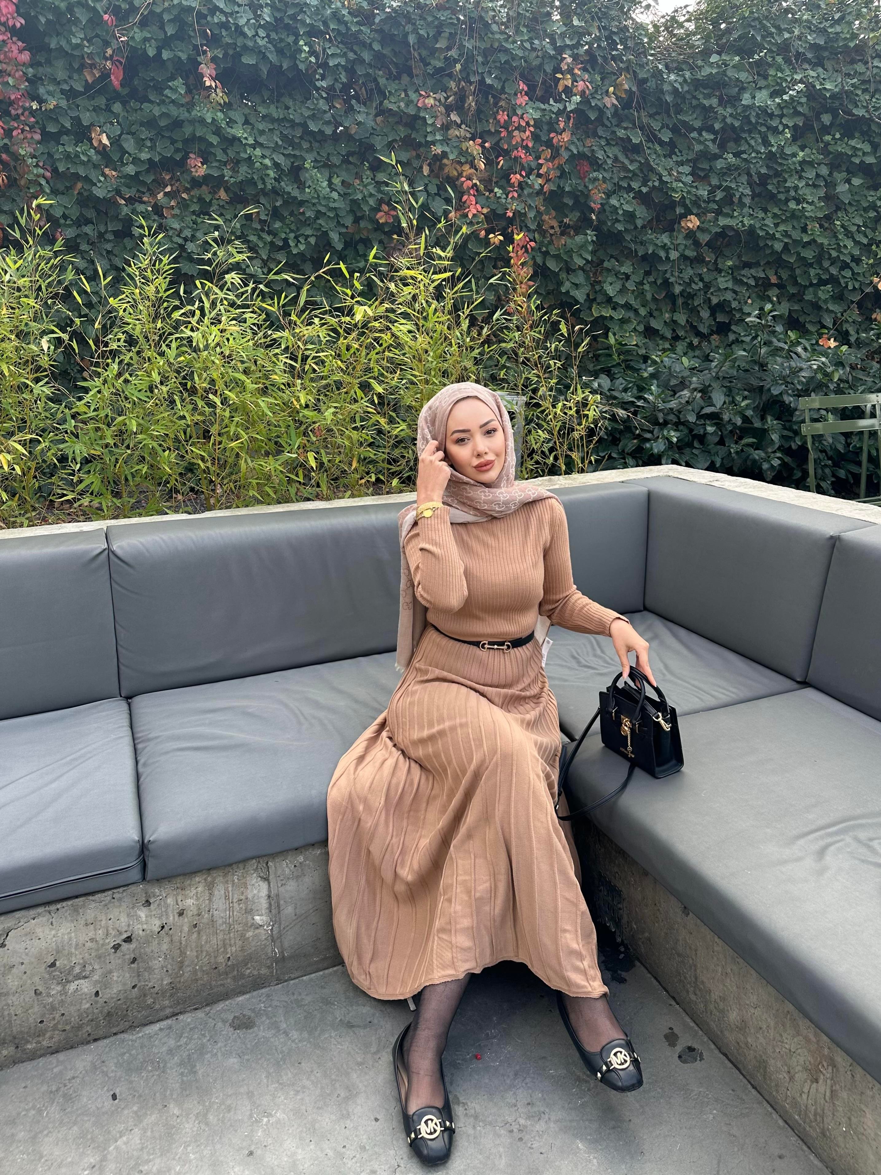 Vera Triko Elbise Camel 