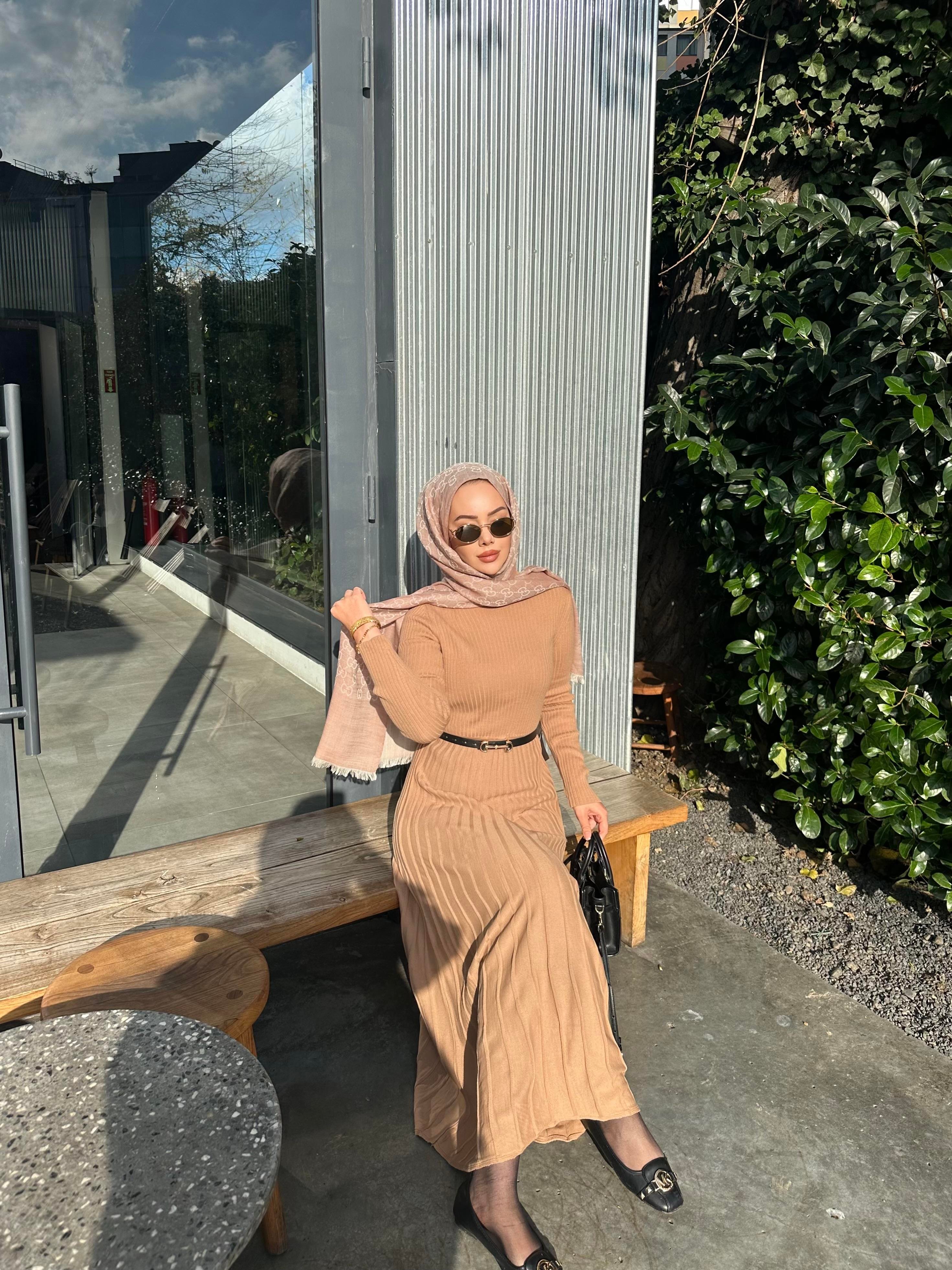 Vera Triko Elbise Camel 