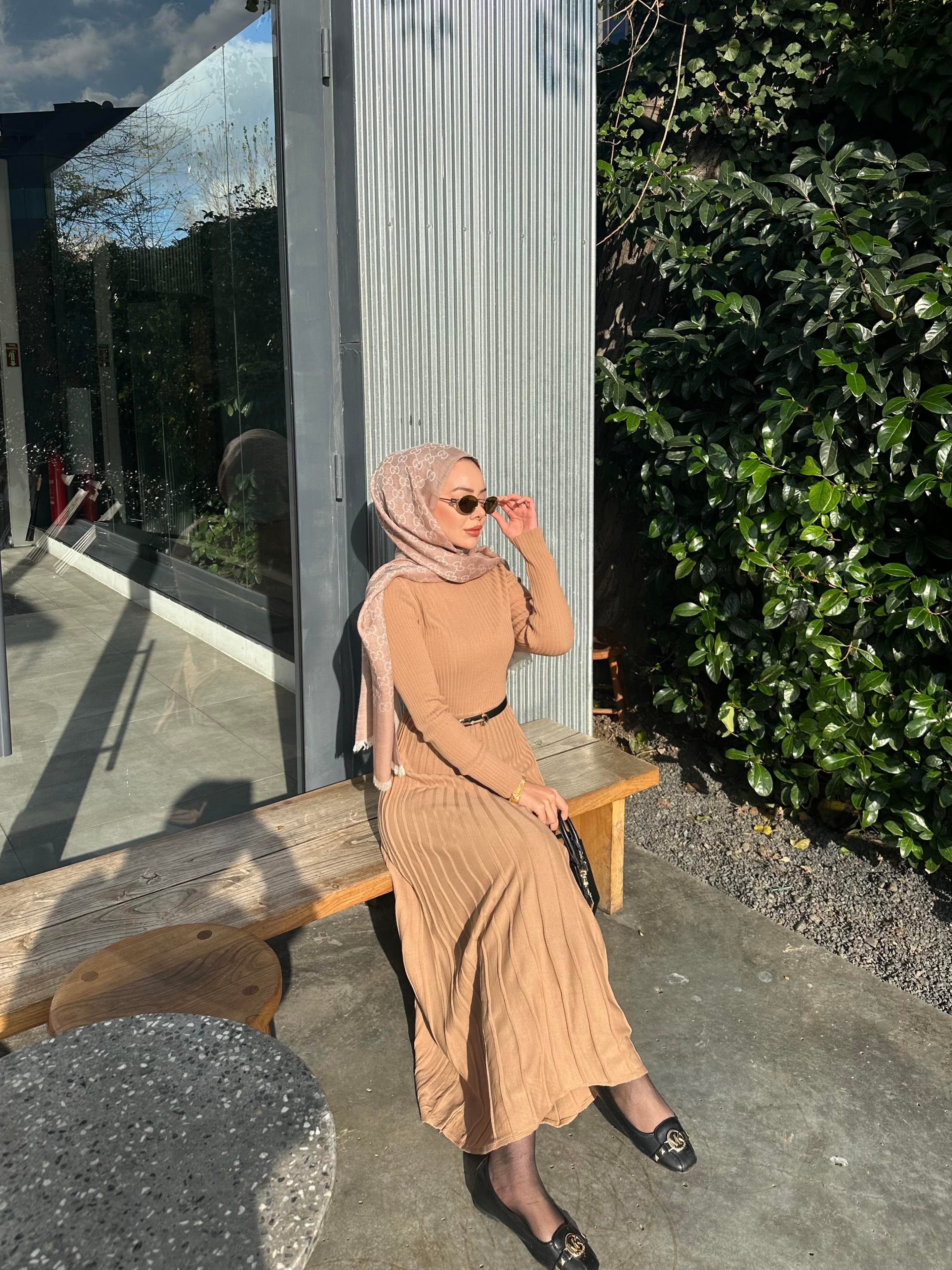 Vera Triko Elbise Camel 