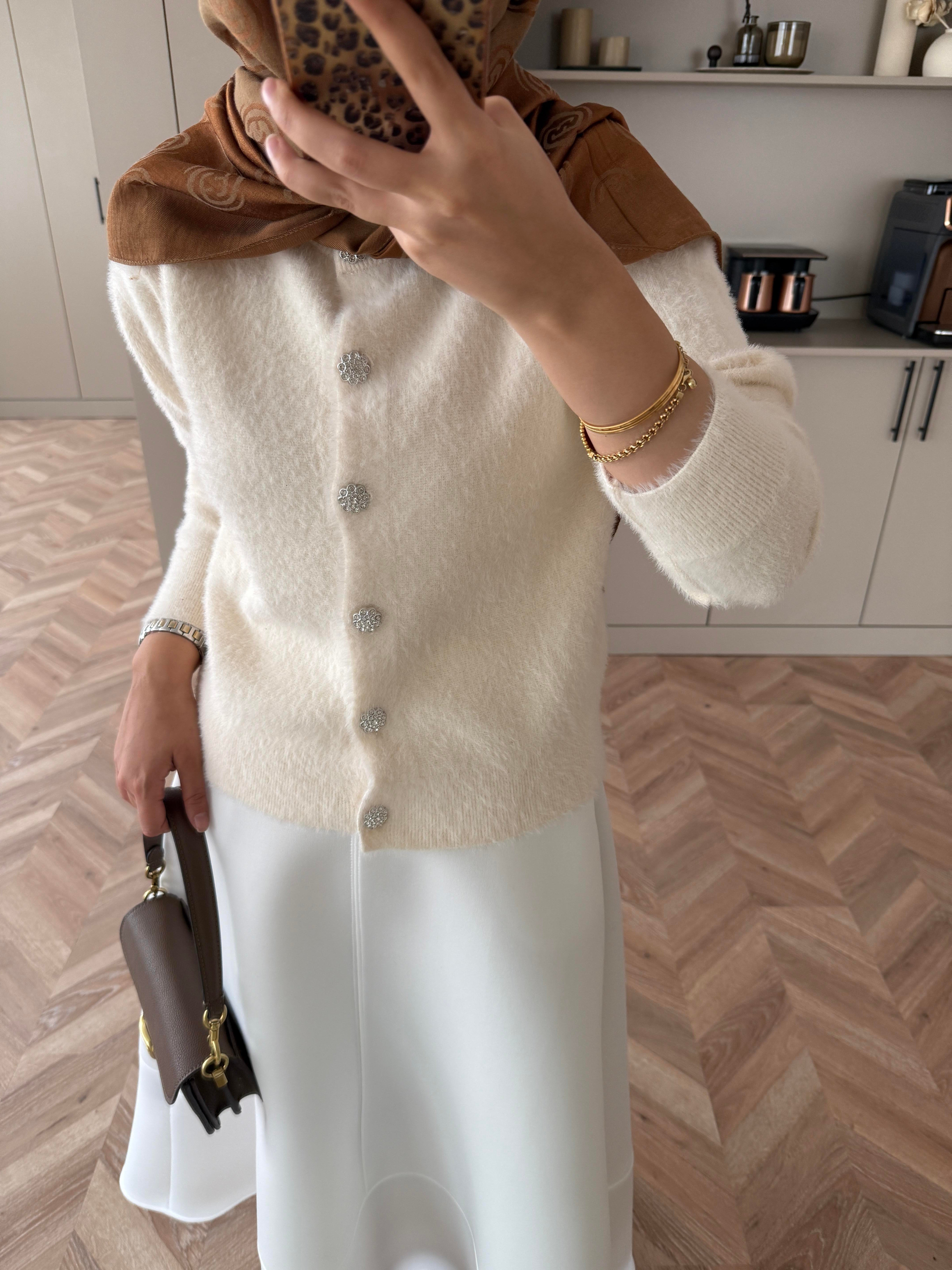 Vina Angora Hırka Ekru