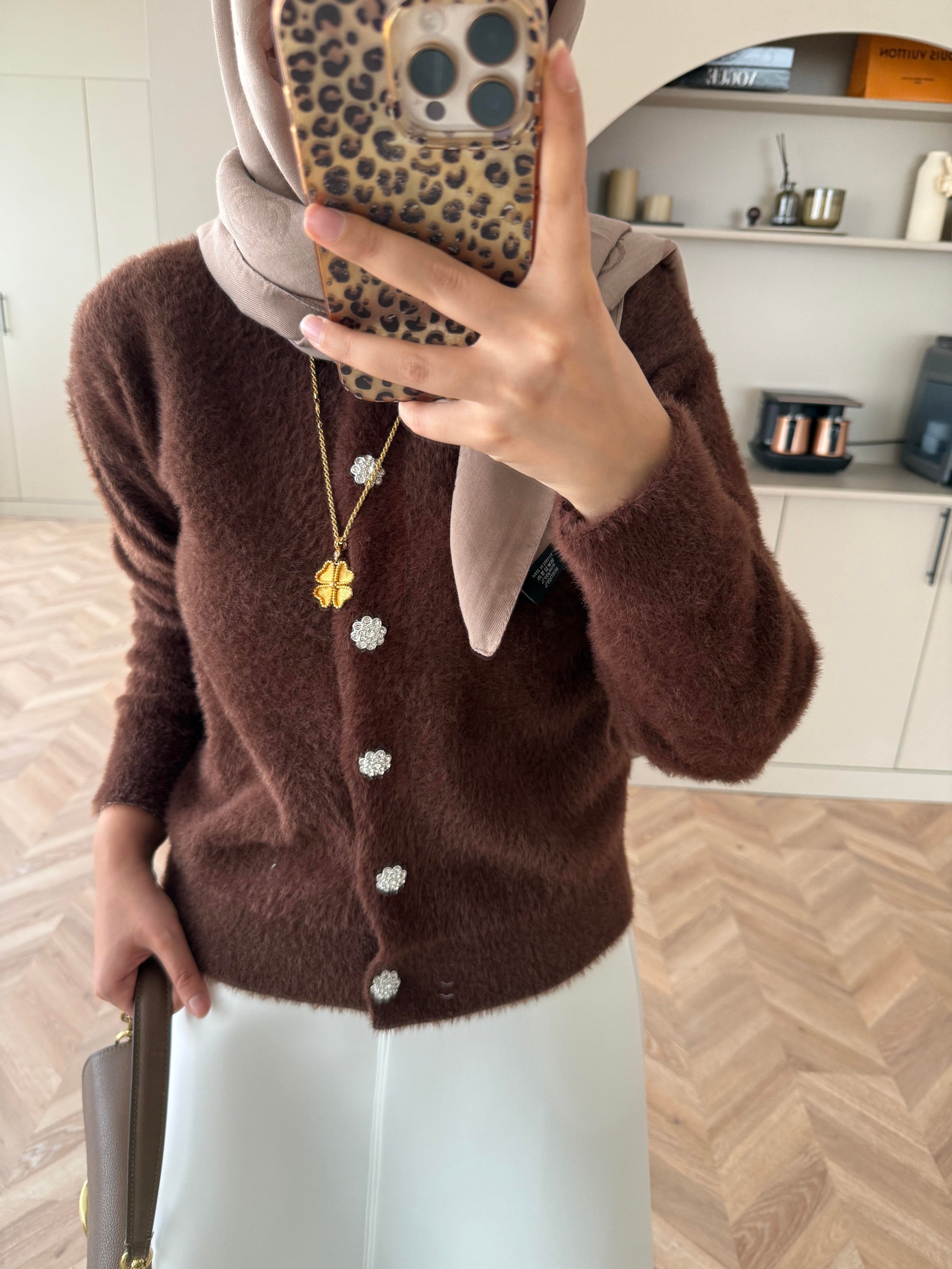 Vina Angora Hırka Kahve