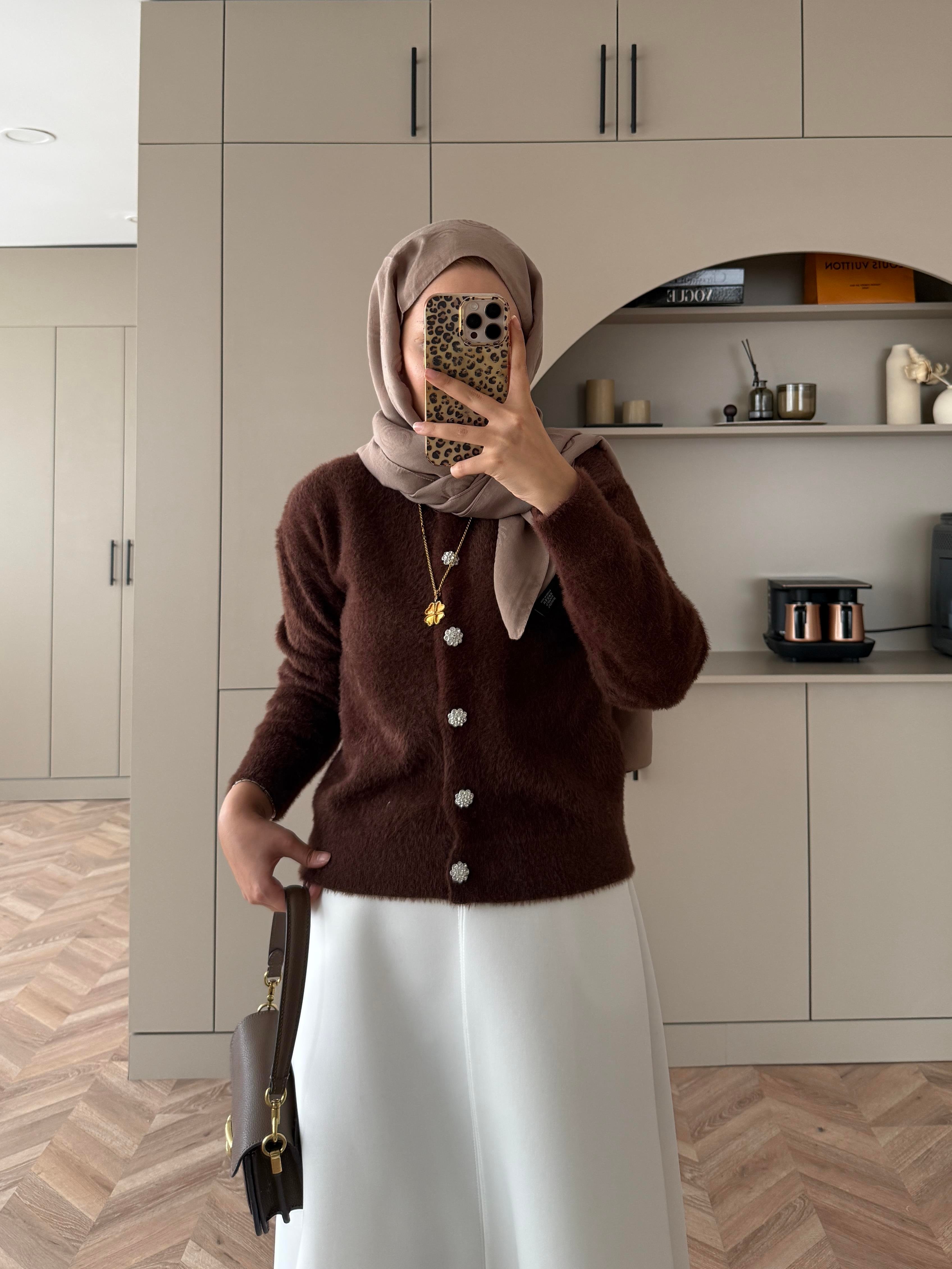 Vina Angora Hırka Kahve