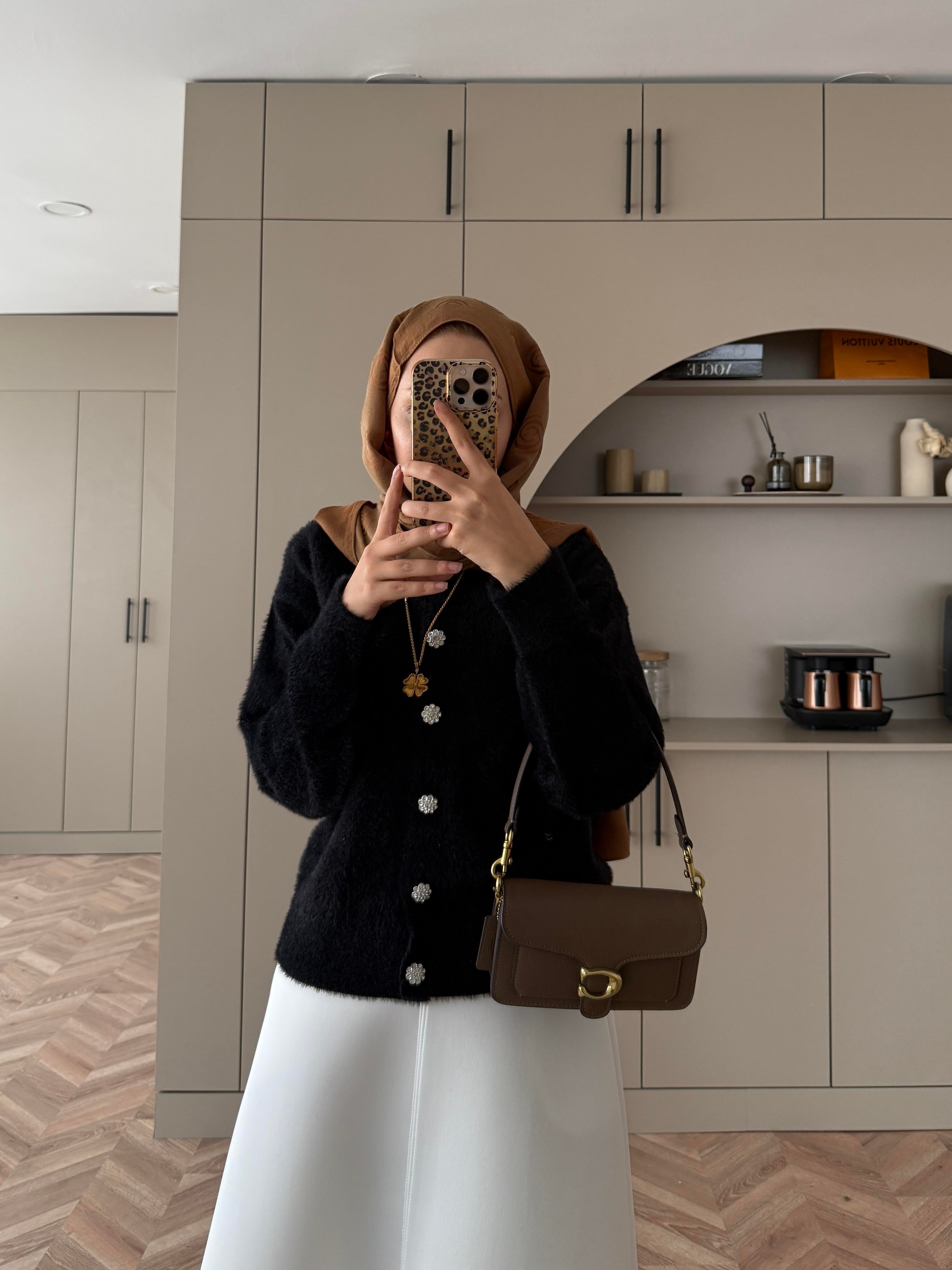 Vina Angora Hırka Siyah