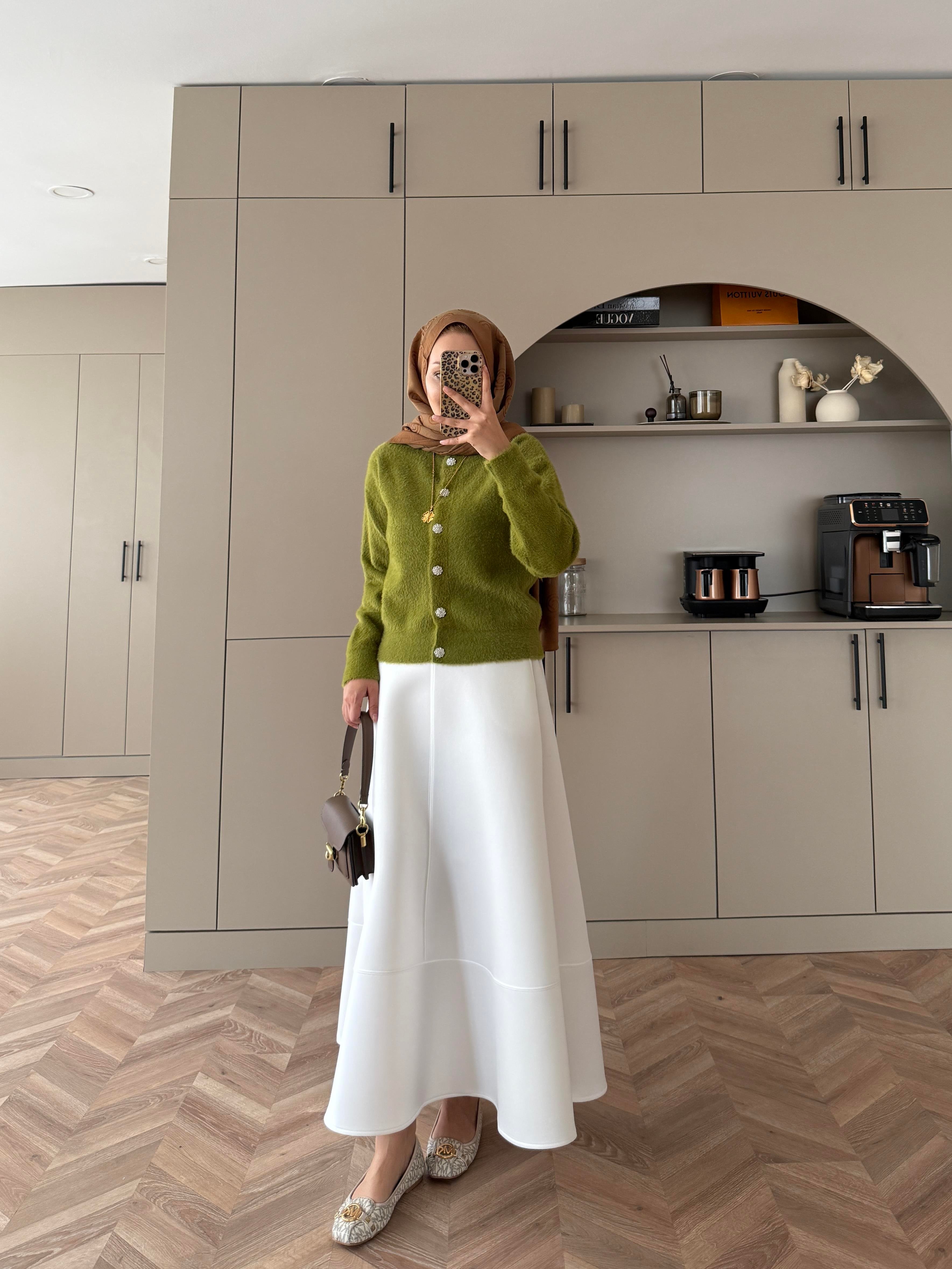 Vina Angora Hırka Yeşil