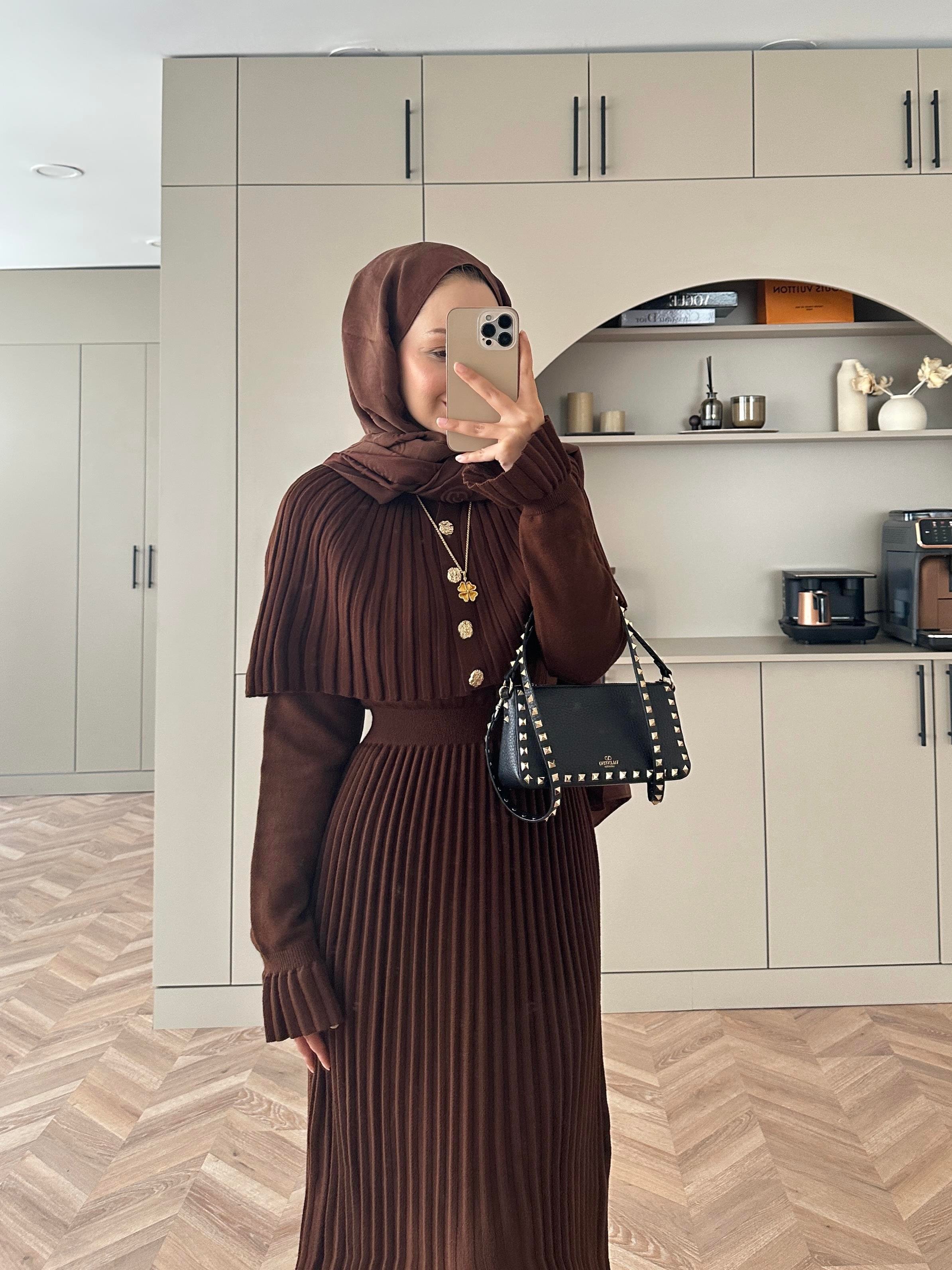 Wayne Triko Elbise Acı Kahve