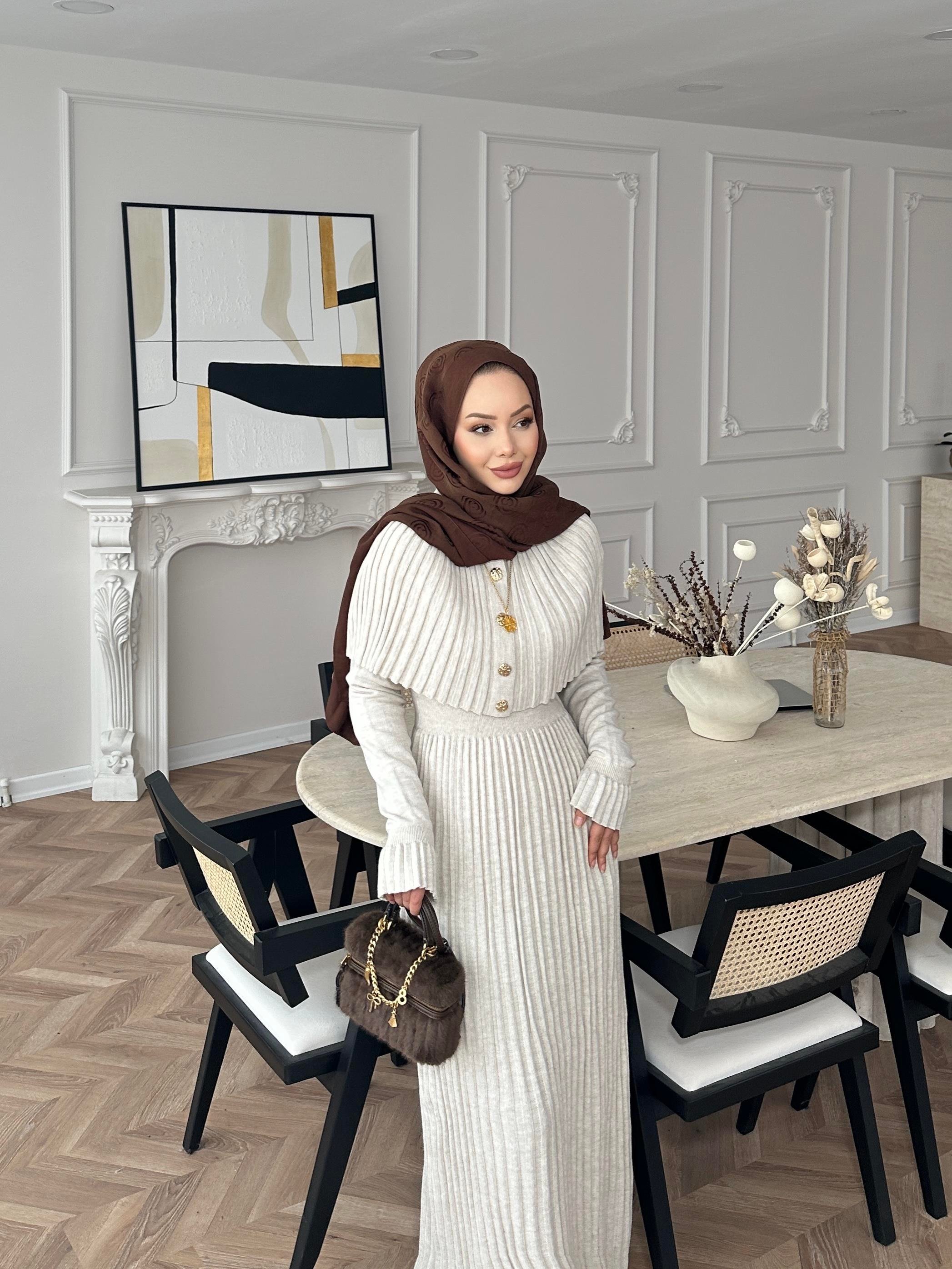 Wayne Triko Elbise Bej