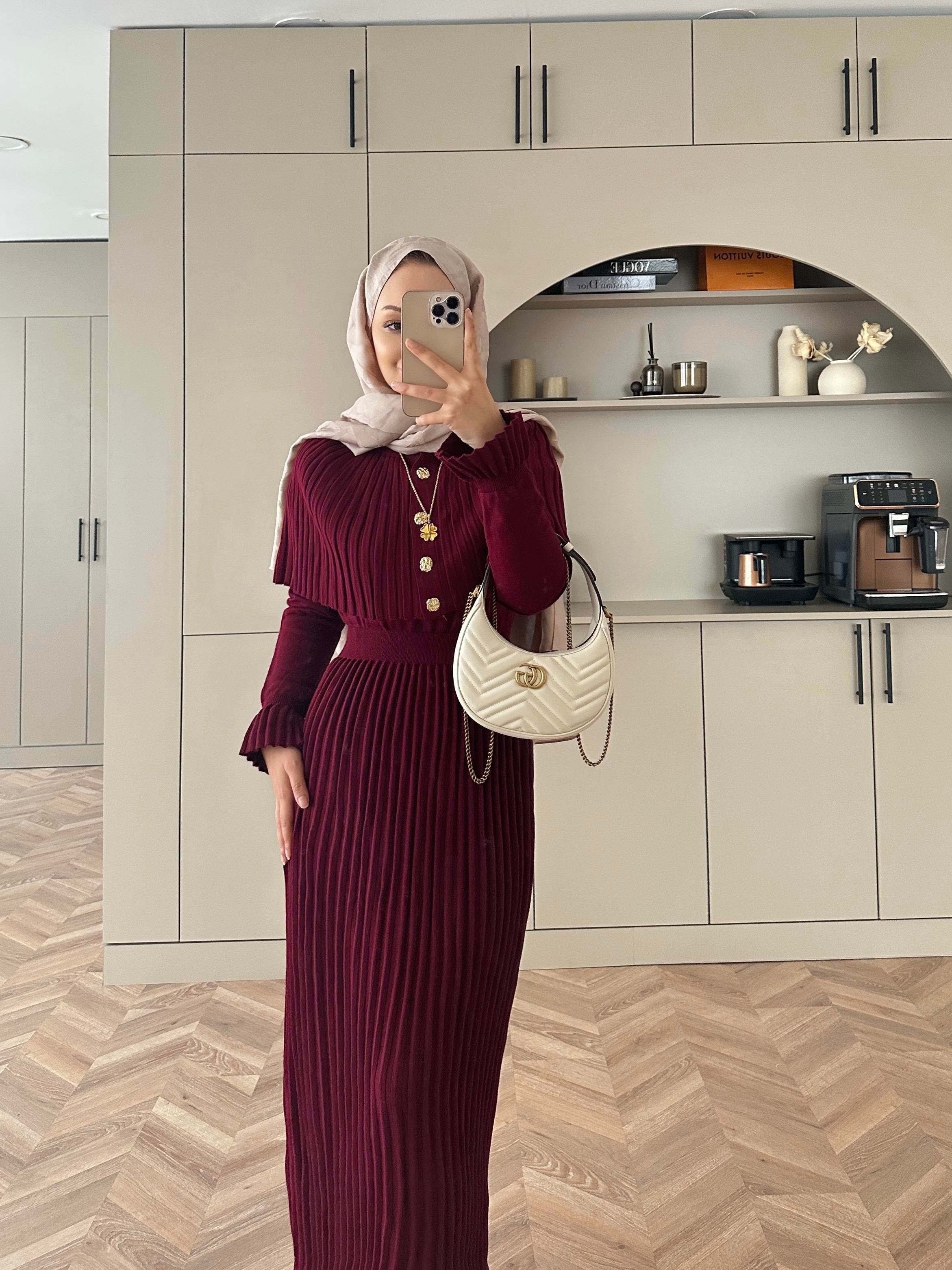 Wayne Triko Elbise Bordo