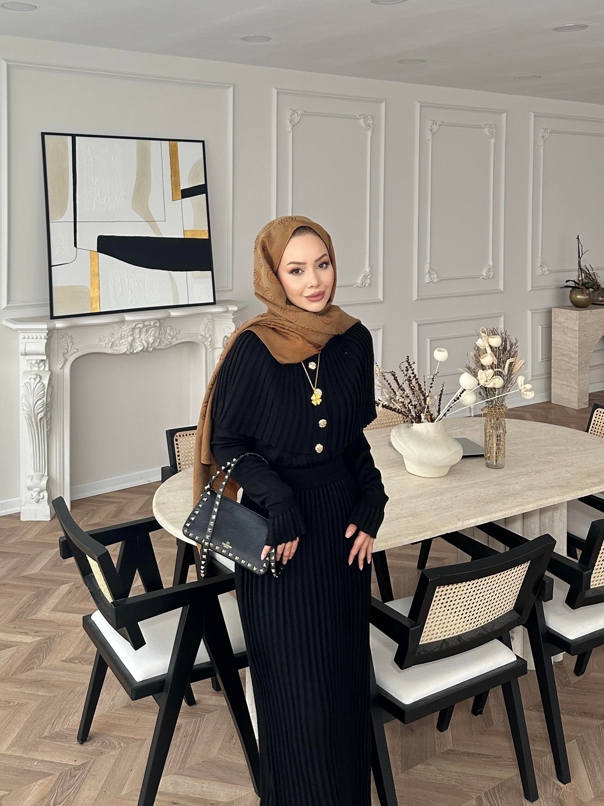 Wayne Triko Elbise Siyah