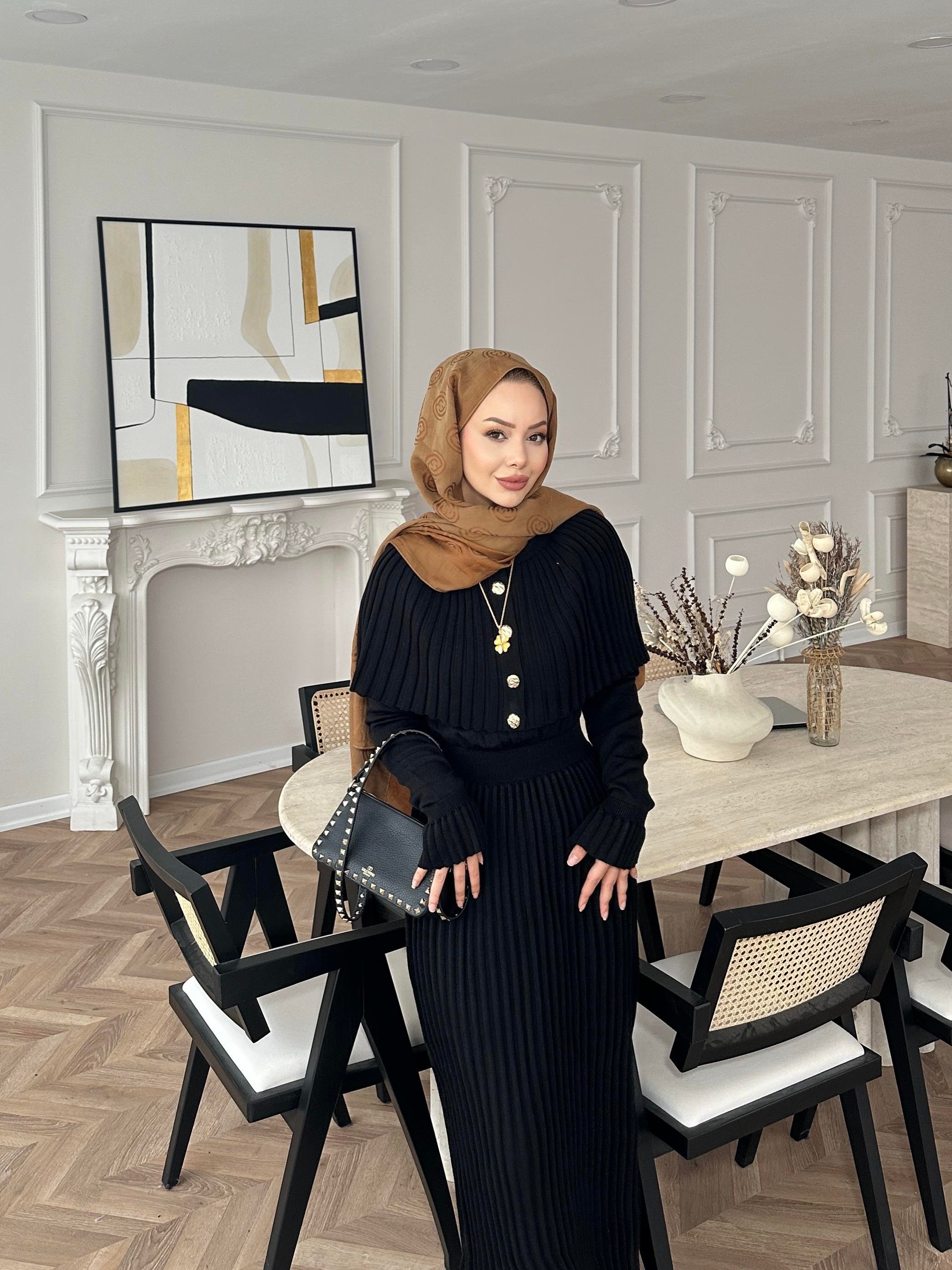 Wayne Triko Elbise Siyah