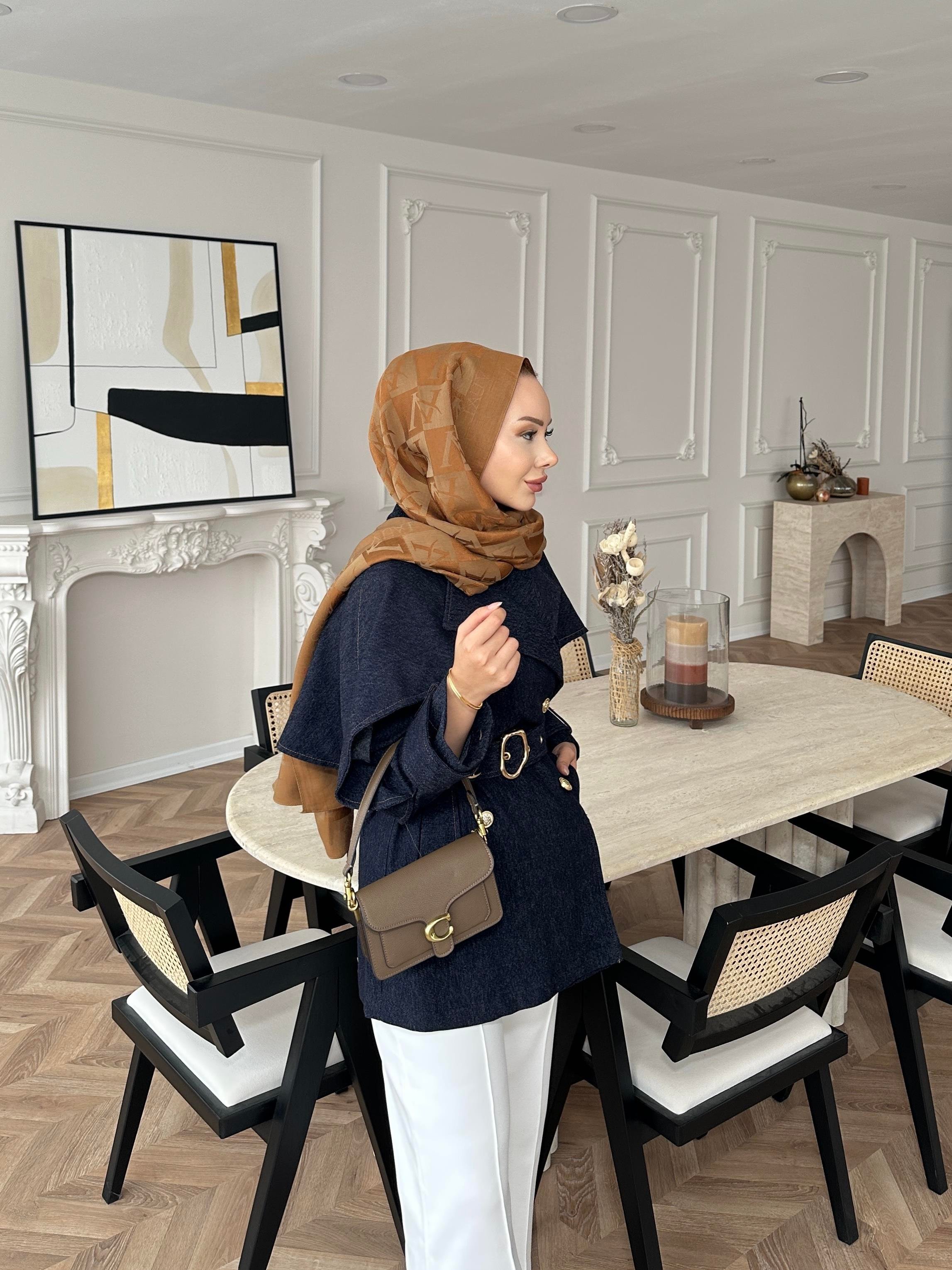 Yarasa Kollu Kot Ceket Mavi