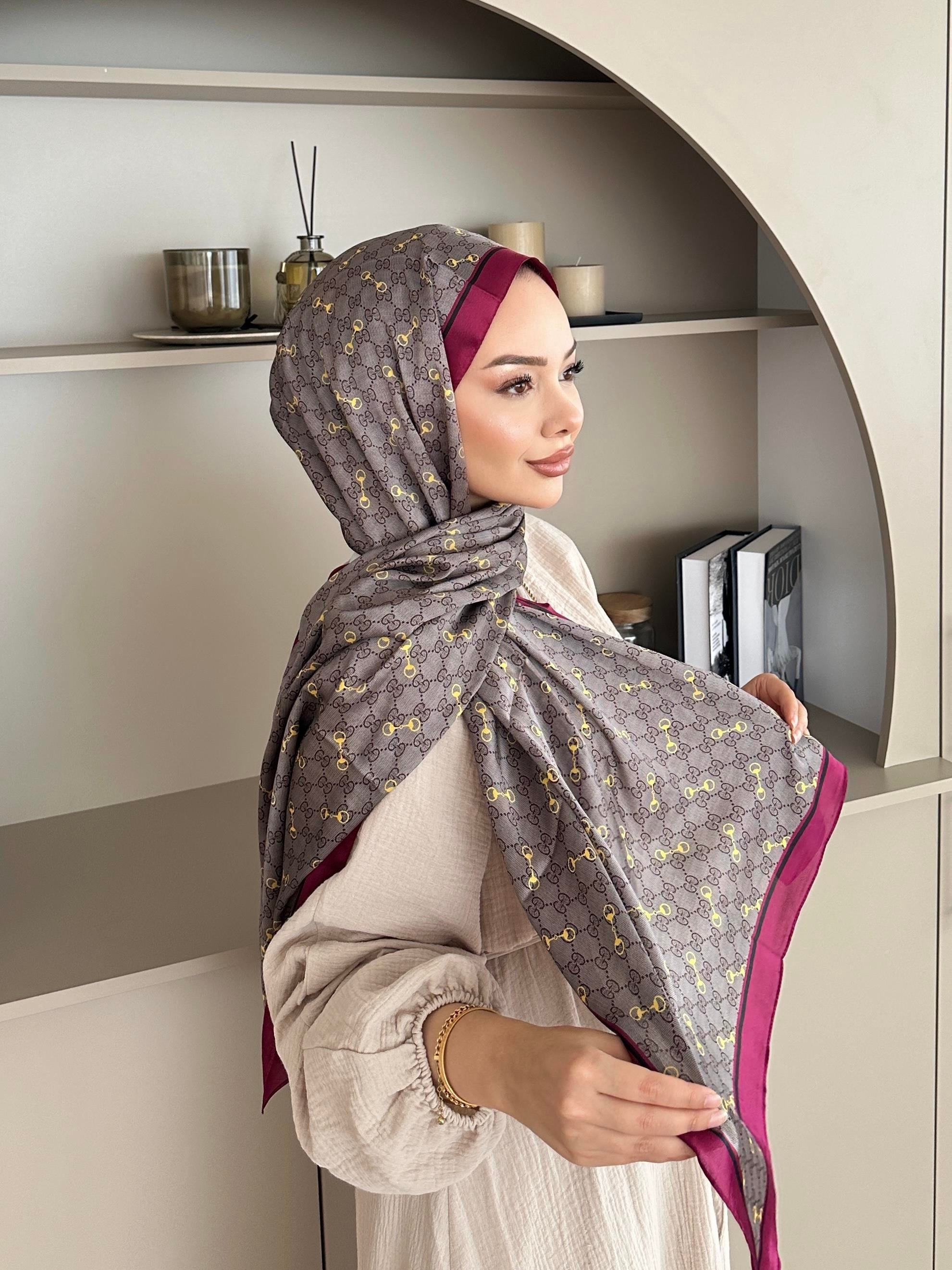 Zincir Desen İthal İpek Vual Şal Vişne Çürüğü