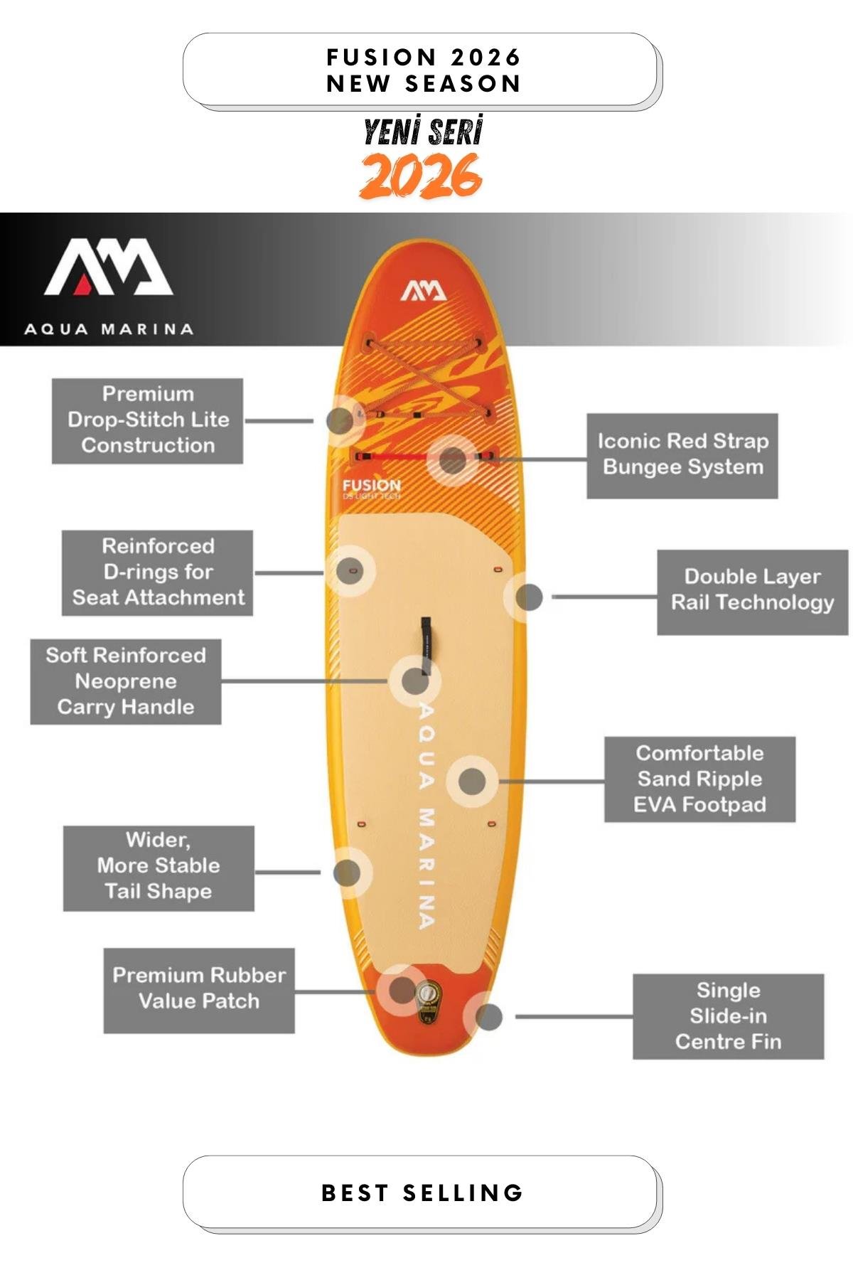 Aqua Marina Fusion Şişme Isup Stand-Up Paddle Board 330CM