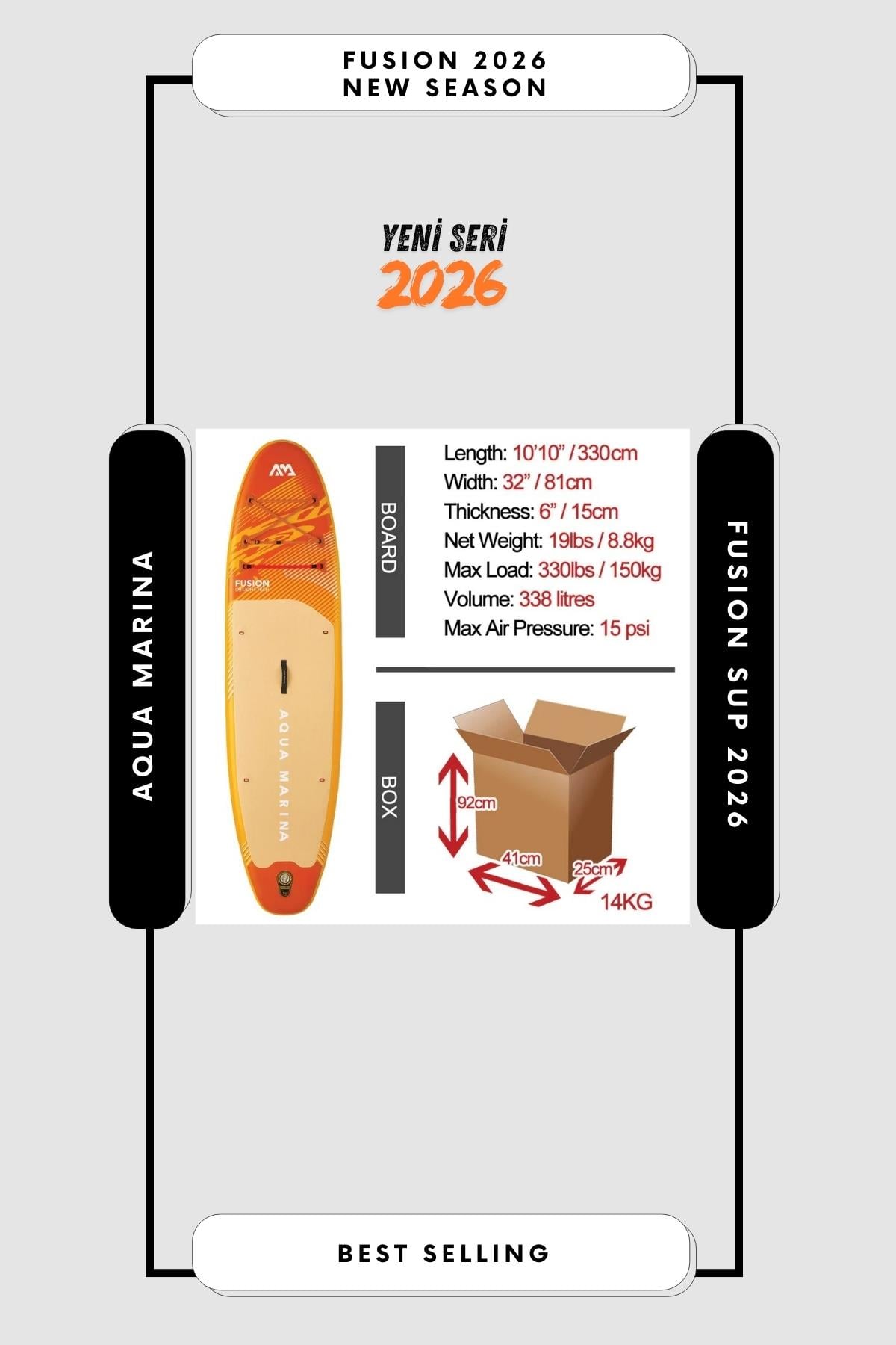 Aqua Marina Fusion Şişme Isup Stand-Up Paddle Board 330CM