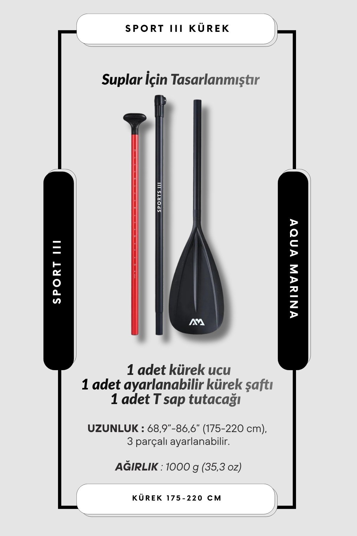 Aqua Marına Sports III Isup Paddle / Kürek