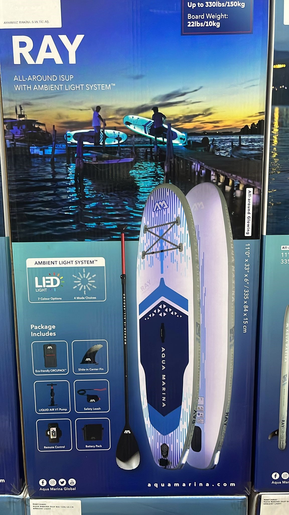 Ray 11'0” TPU Şişme Stand Up Paddle Board | LED Aydınlatmalı SUP