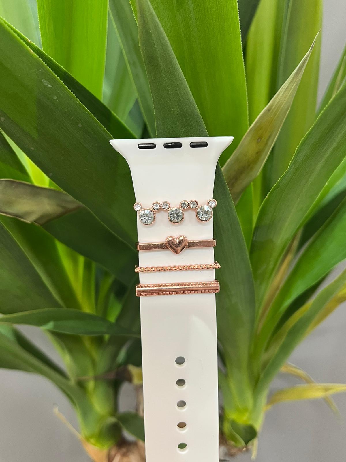 Apple Watch Uyumlu Kordon Aksesuarı Charm Set Taşlı