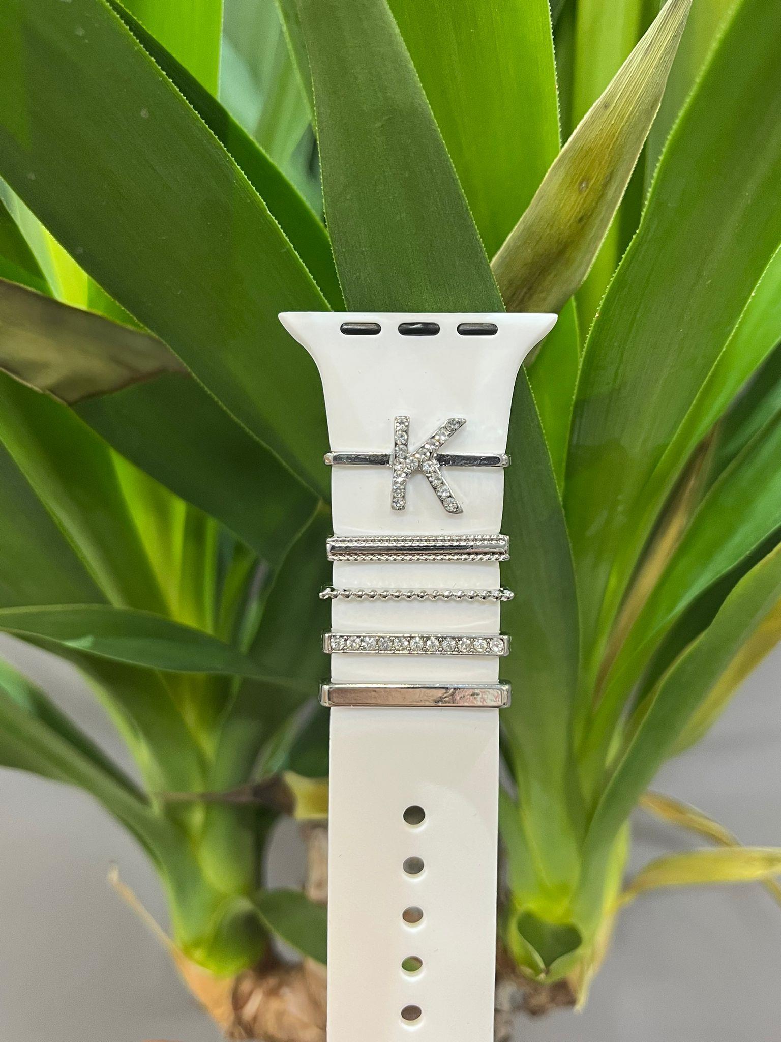 Apple Watch Uyumlu Kordon Aksesuarı Charm Set K Harfi