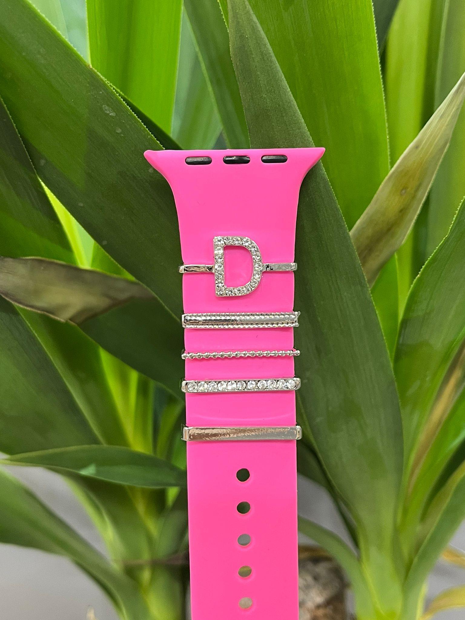 Apple Watch Uyumlu Kordon Aksesuarı Charm Set D Harfi 