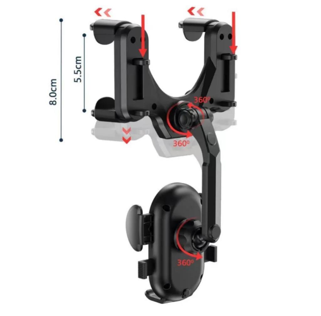Araç İçi Uzayan Ayarlanabilir 360° Dikiz Aynası Telefon Tutucu Car Holder 