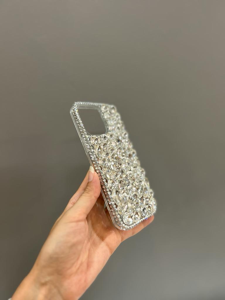 Iphone Swarovski Taşlı Gümüş Kılıf