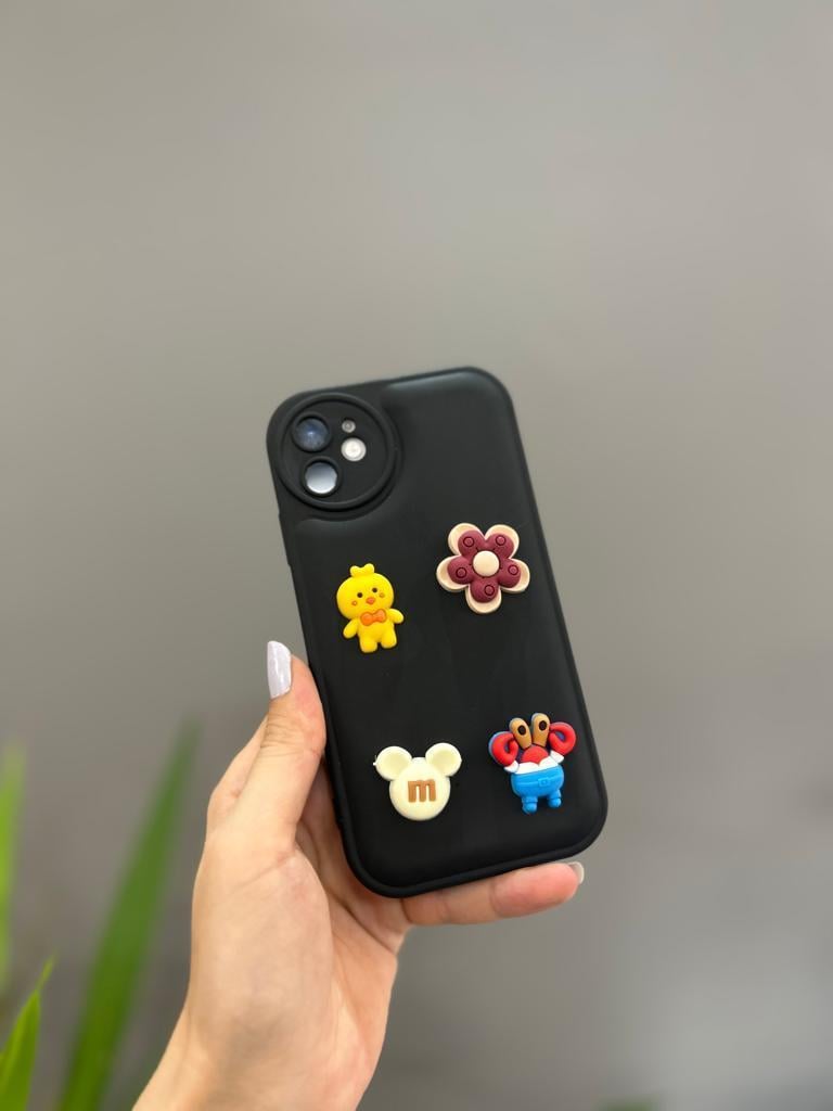 Iphone Uyumlu Ayıcıklı Sevimli Puf Kılıf Siyah