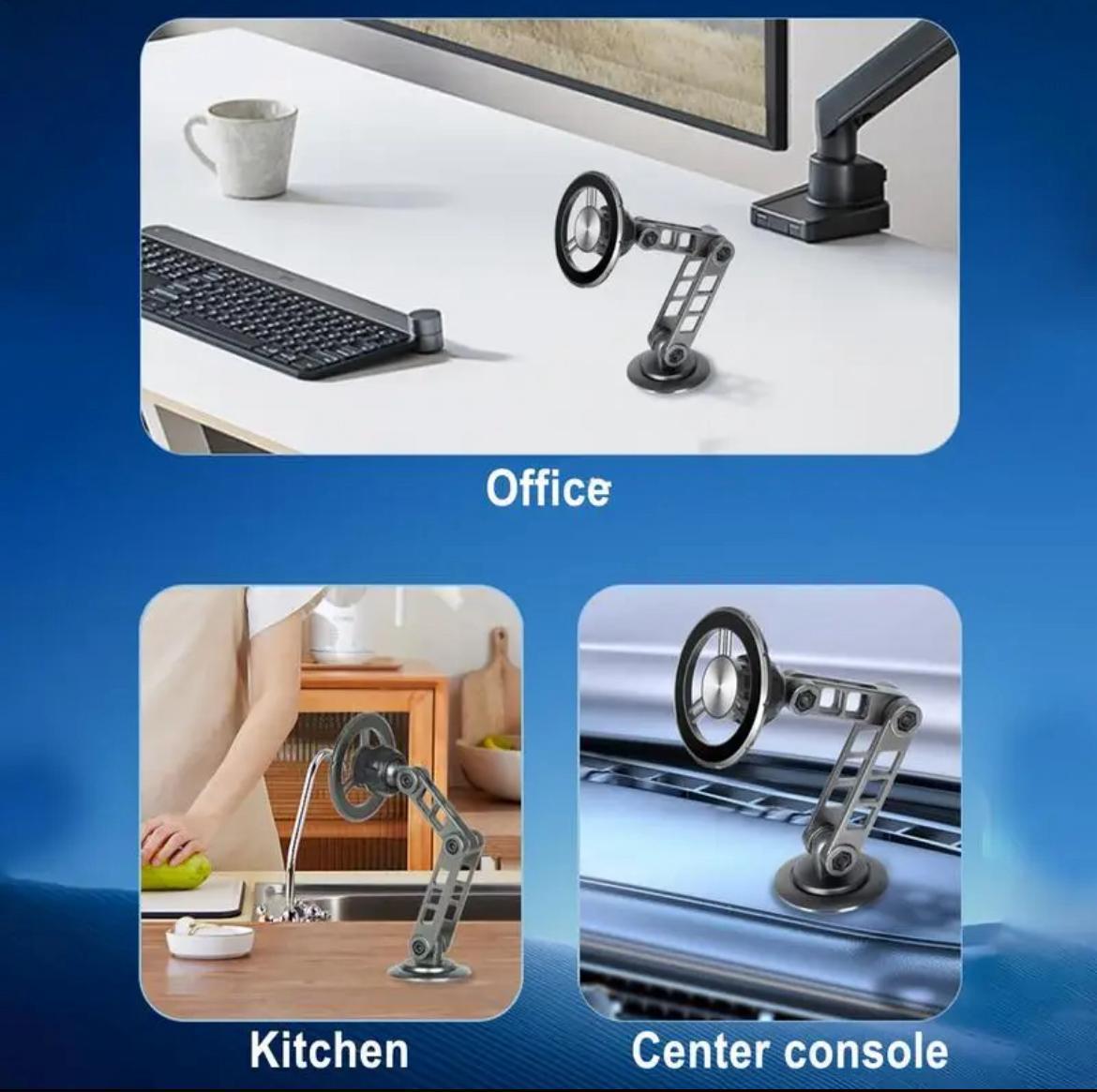 Metal Katlanabilir 360 Dönen Mıknatıslı Magnetic Yüksek Kaliteli Telefon Tutucu Gümüş