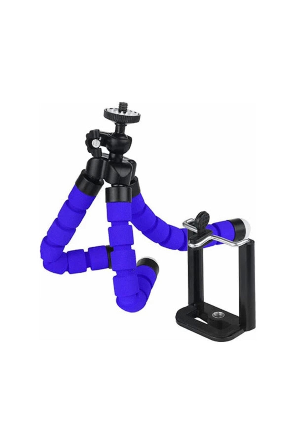 Süngerli Ahtapot Tripod Telefon Tutucu Mavi 27 cm