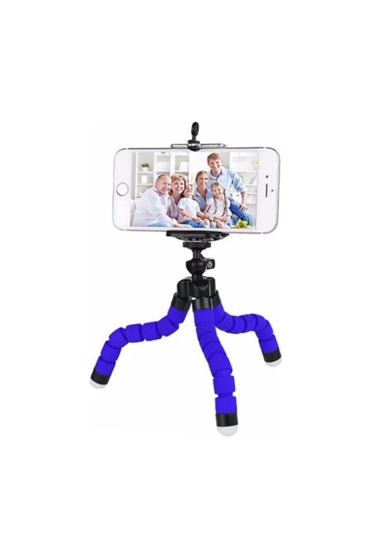 Süngerli Ahtapot Tripod Telefon Tutucu Mavi 27 cm