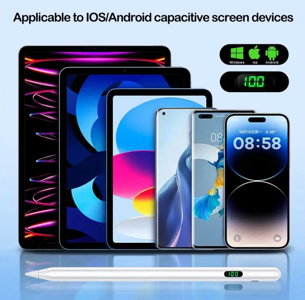 Universal Kapasitif Dijital Göstergeli Stylus Tablet Kalemi (Avuç İçi Red Özelliği)