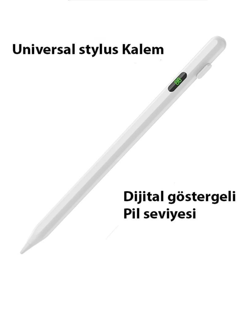 Universal Kapasitif Dijital Göstergeli Stylus Tablet Kalemi (Avuç İçi Red Özelliği)