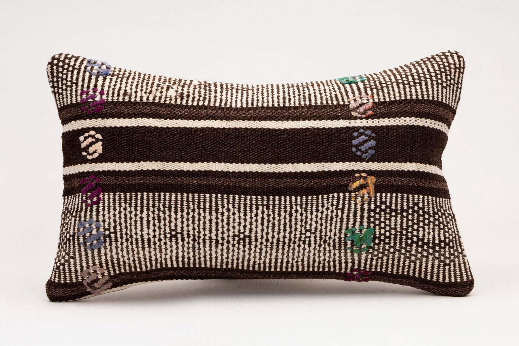 12x20 inches (30x50 cm) Kilim Pillow | KILIM WHOLESALE - Vintage Handmade Pillows - Vintage Handmade Kilim Rugs - It is 100% wool. Artistic and historical rugs. Old handwoven rugs. - Online hand woven rugs and kilim cushions sales. Shipping to a
