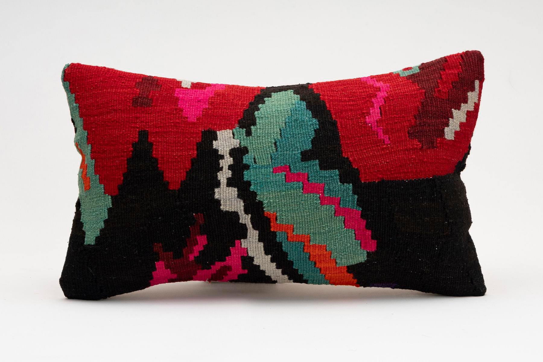 12x20 inches (30x50 cm) Kilim Pillow | KILIM WHOLESALE - Vintage Handmade Pillows - Vintage Handmade Kilim Rugs - It is 100% wool. Artistic and historical rugs. Old handwoven rugs. - Online hand woven rugs and kilim cushions sales. Shipping to a