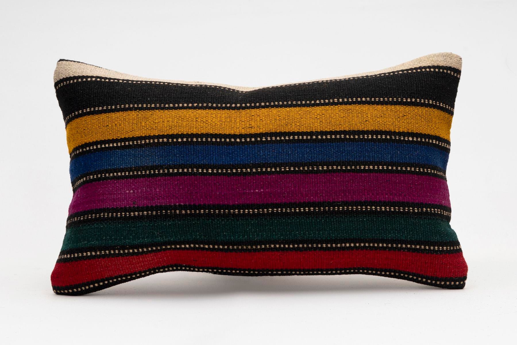 12x20 inches (30x50 cm) Kilim Pillow | KILIM WHOLESALE - Vintage Handmade Pillows - Vintage Handmade Kilim Rugs - It is 100% wool. Artistic and historical rugs. Old handwoven rugs. - Online hand woven rugs and kilim cushions sales. Shipping to a