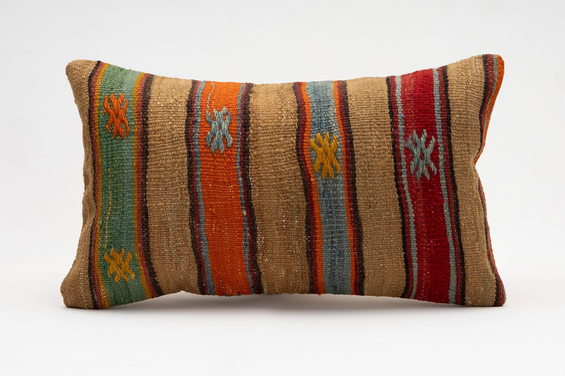 12x20 inches (30x50 cm) Kilim Pillow | KILIM WHOLESALE - Vintage Handmade Pillows - Vintage Handmade Kilim Rugs - It is 100% wool. Artistic and historical rugs. Old handwoven rugs. - Online hand woven rugs and kilim cushions sales. Shipping to a