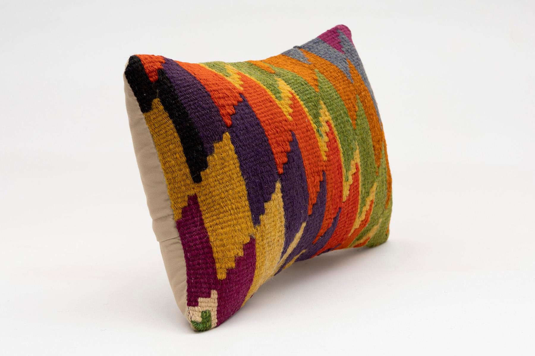 12x20 inches (30x50 cm) Kilim Pillow | KILIM WHOLESALE - Vintage Handmade Pillows - Vintage Handmade Kilim Rugs - It is 100% wool. Artistic and historical rugs. Old handwoven rugs. - Online hand woven rugs and kilim cushions sales. Shipping to a